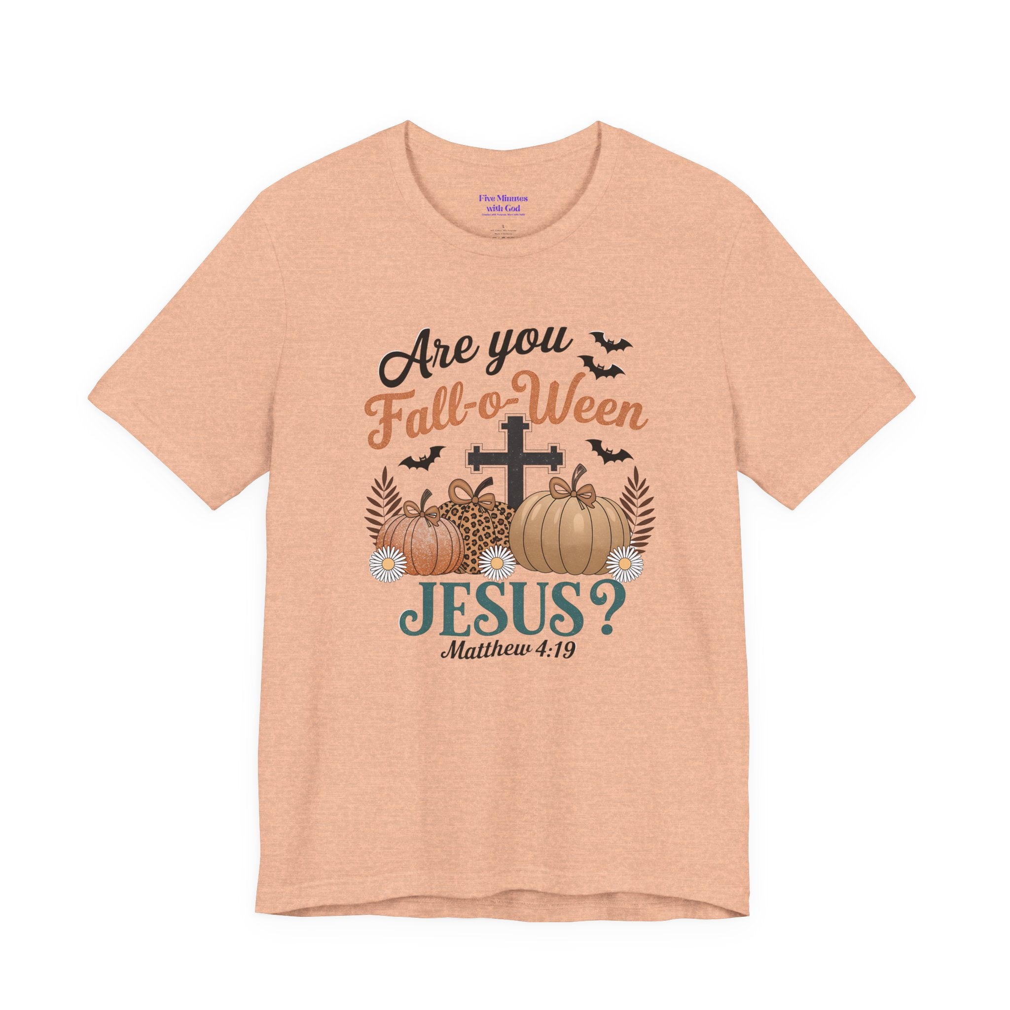 Fall-themed Christian Tee, Are You Fall-o-Ween Jesus?, Unisex Halloween Shirt, Autumn Faith T-Shirt, Pumpkin Design Top
