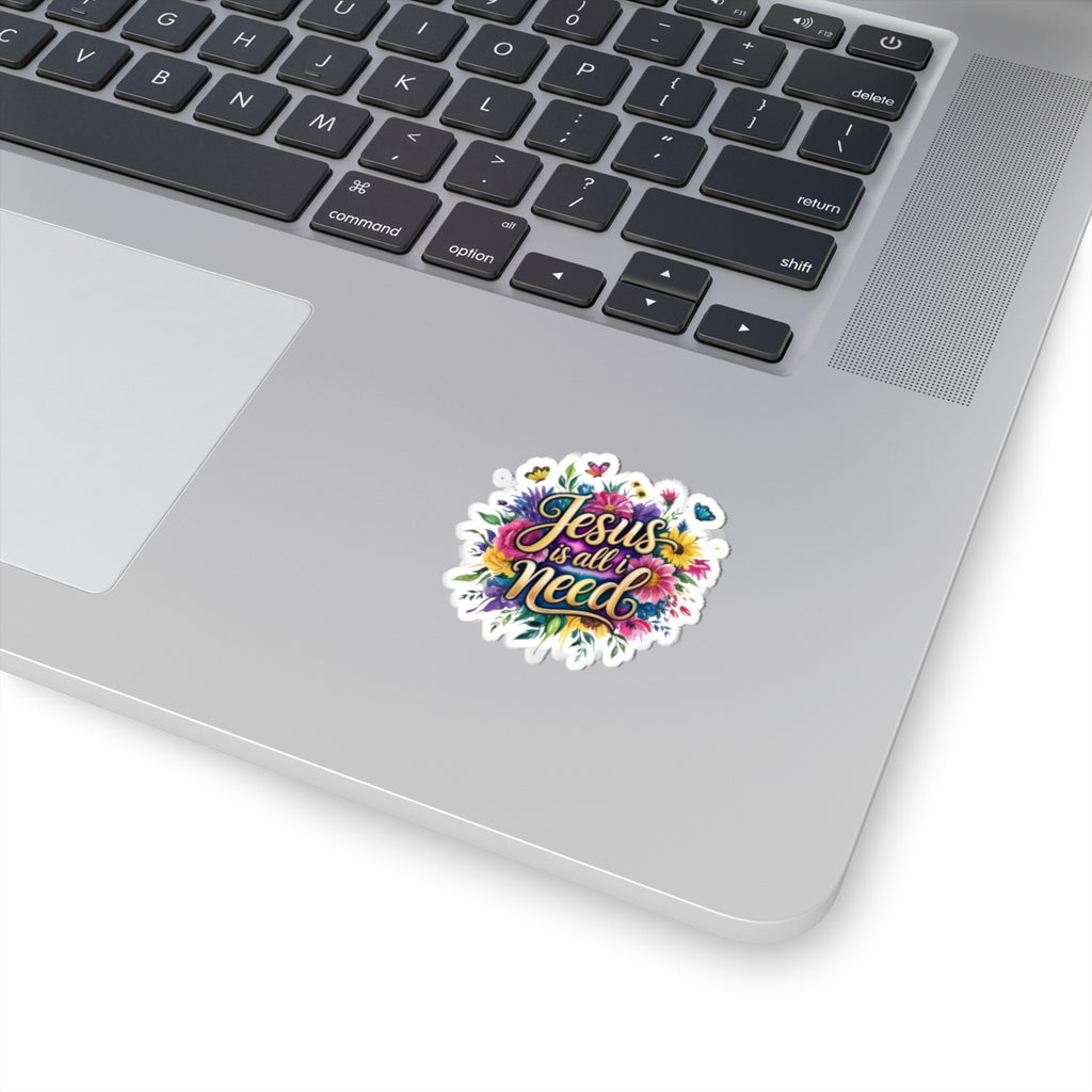 Vibrant Jesus Stickers for Faith Lovers, Floral Laptop Decor, Religious Gifts, Journal & Scrapbook Accents, Spiritual Affirmations