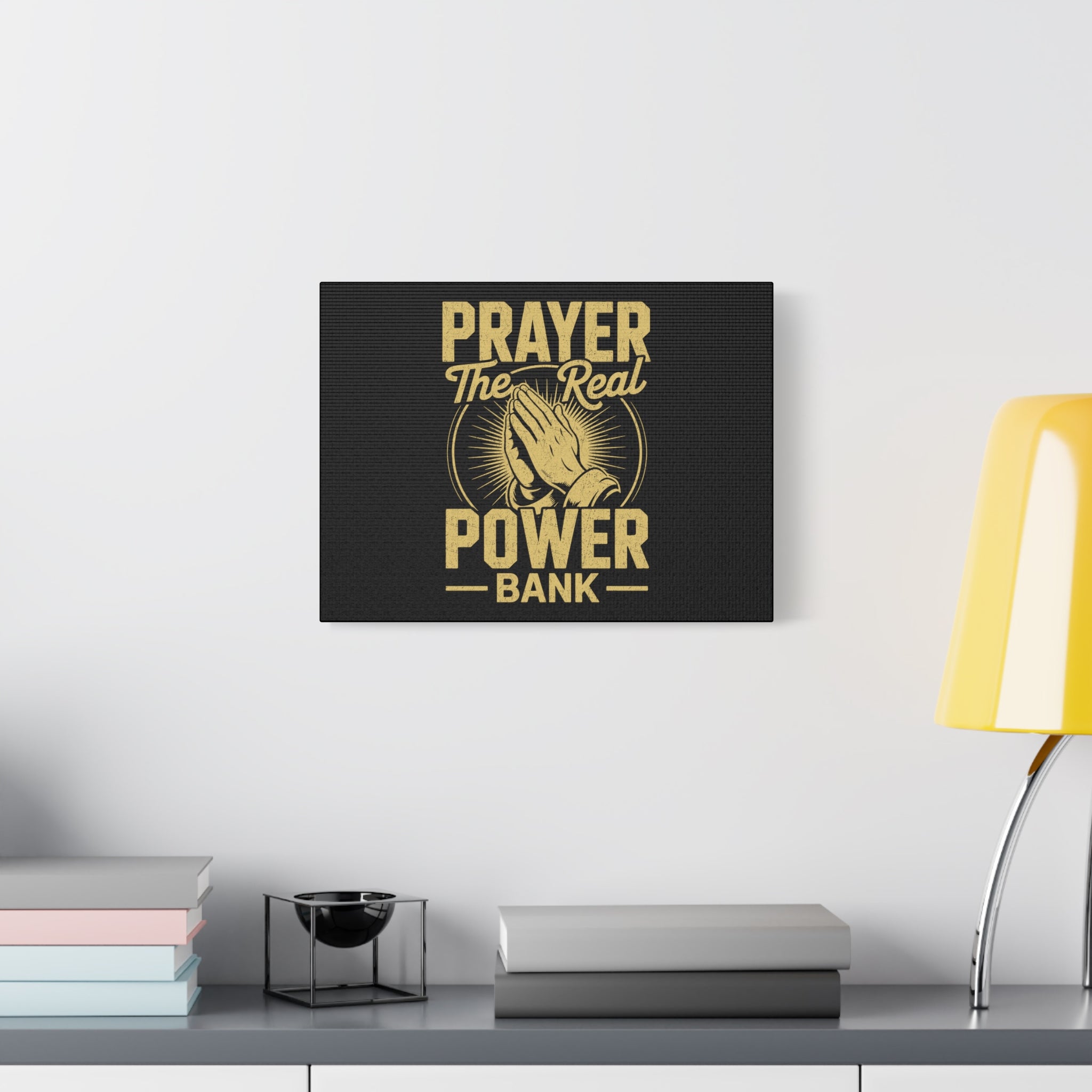 Matte Canvas Wall Art - 'Prayer The Real Power Bank'