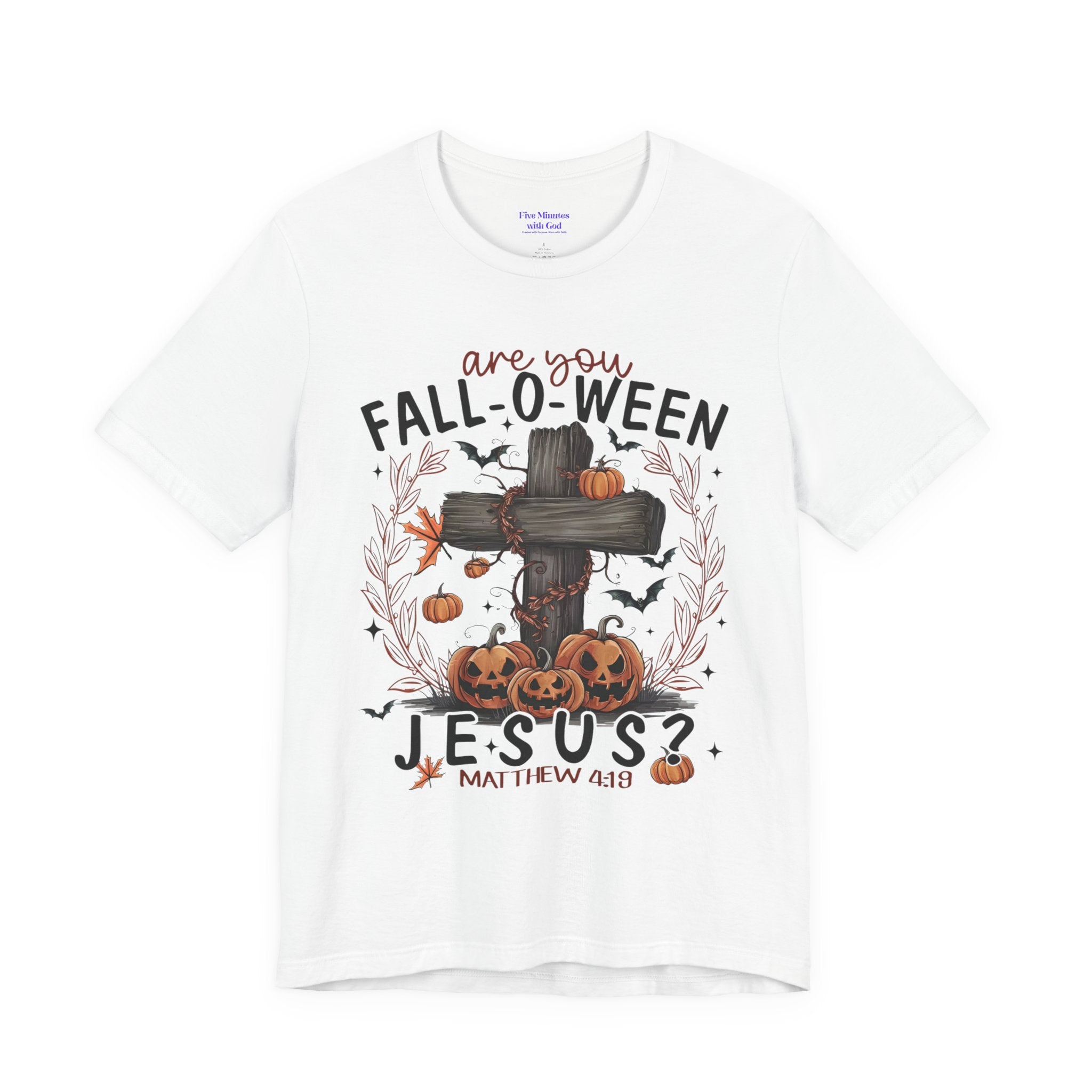 Autumn Pumpkin Christian Tee, Relaxed Fit Unisex Shirt, Fall Inspiration Tee, Cozy Halloween Top, Faith-Based Apparel