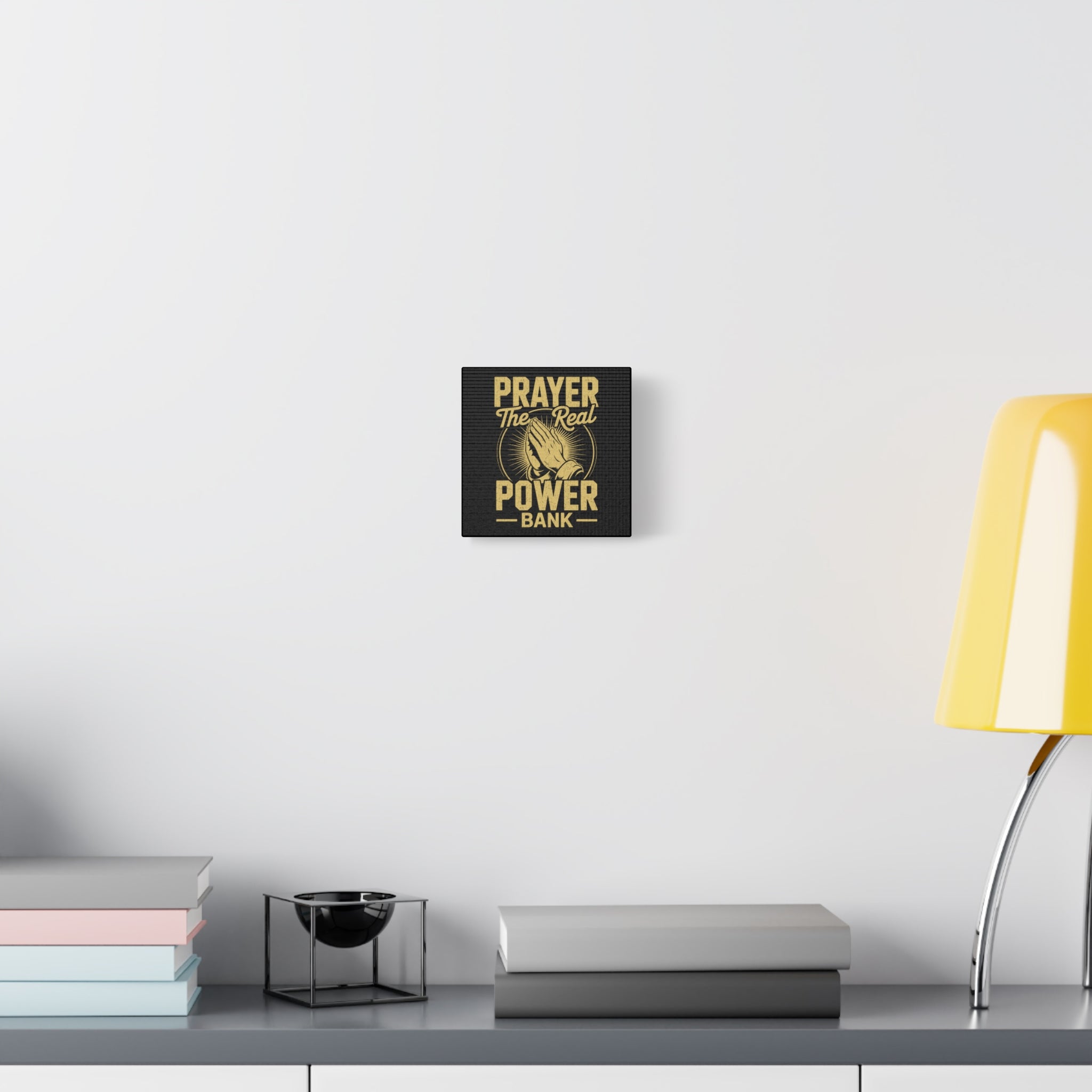 Matte Canvas Wall Art - 'Prayer The Real Power Bank'