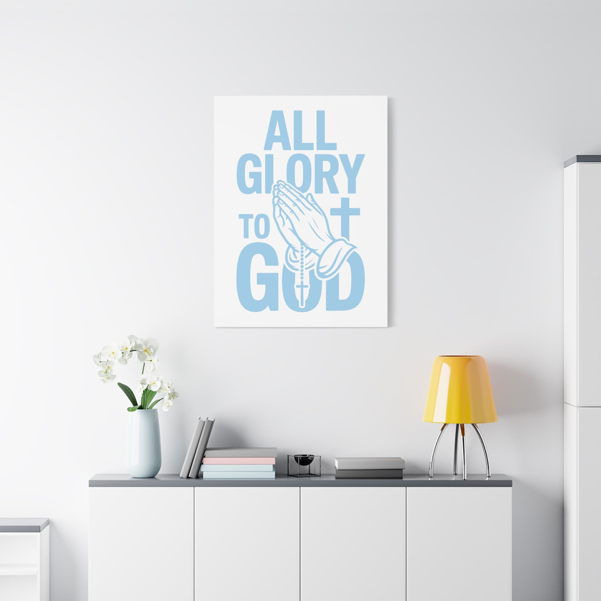 Religious Wall Art Canvas Print, Christian Home Decor, Inspirational Gift, Praying Hands Artwork, Faith Decor for Church