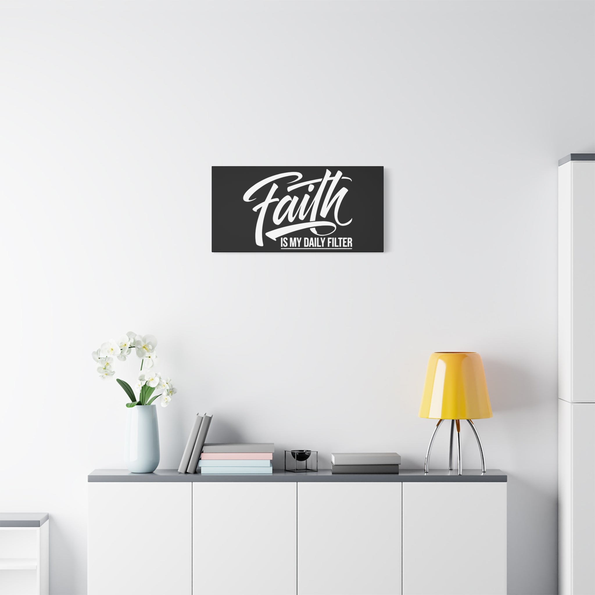 Inspirational Canvas Wall Art, Faith Quote Decor, Motivational Home Decor, Gray Wall Hanging, Gift for Faith Lovers