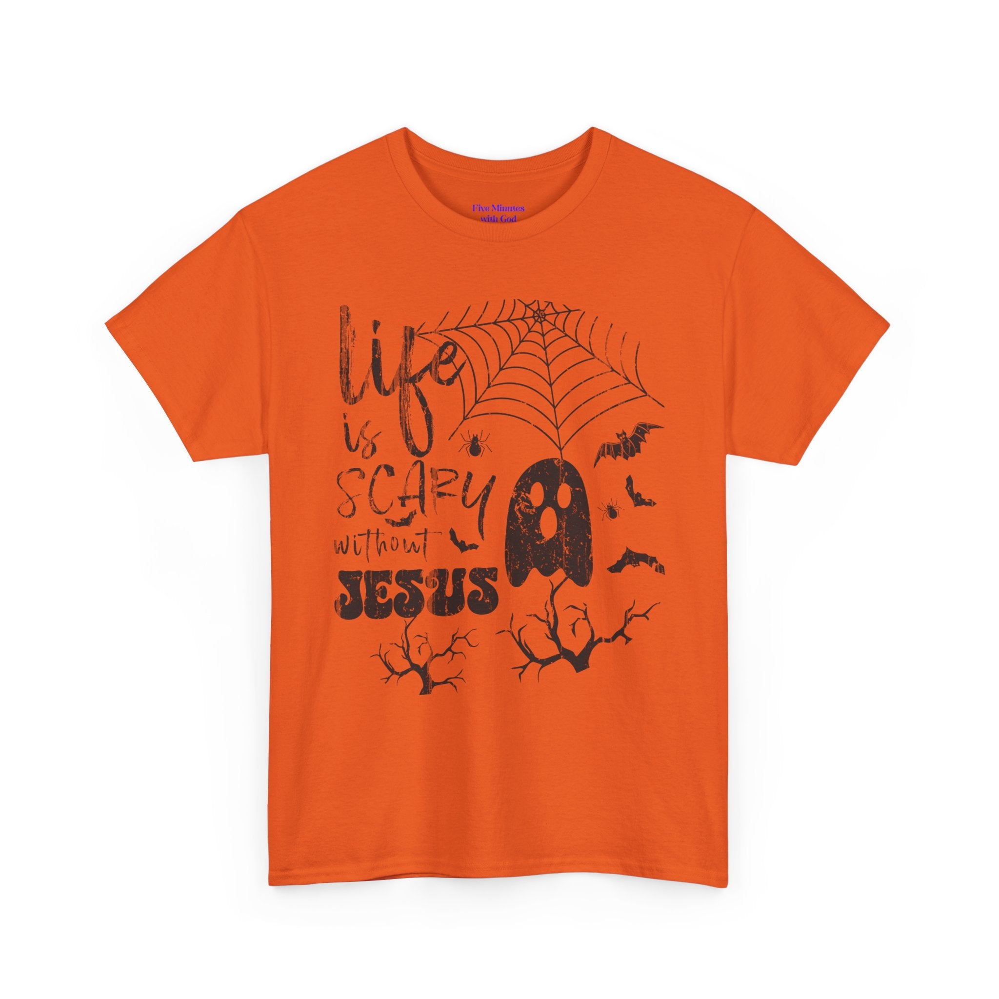 Halloween Ghost Tee: Life is Scary Without Jesus, Unisex Heavy Cotton T-Shirt, Halloween Shirt, Faith-Based Apparel, Cute Ghost Tee, [...]