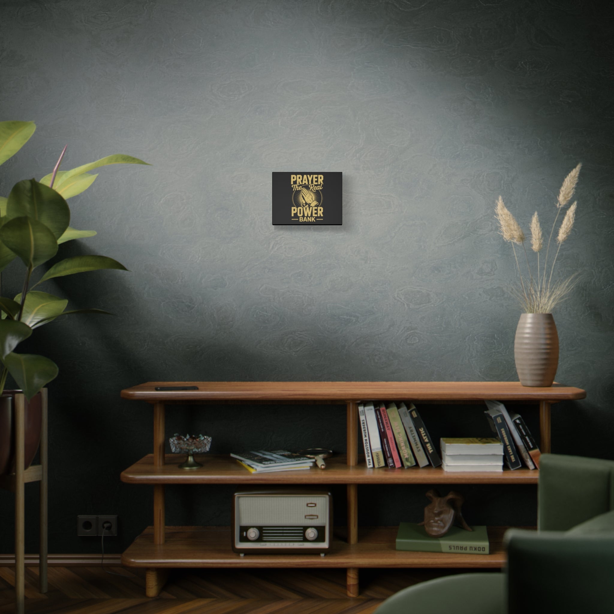 Matte Canvas Wall Art - 'Prayer The Real Power Bank'