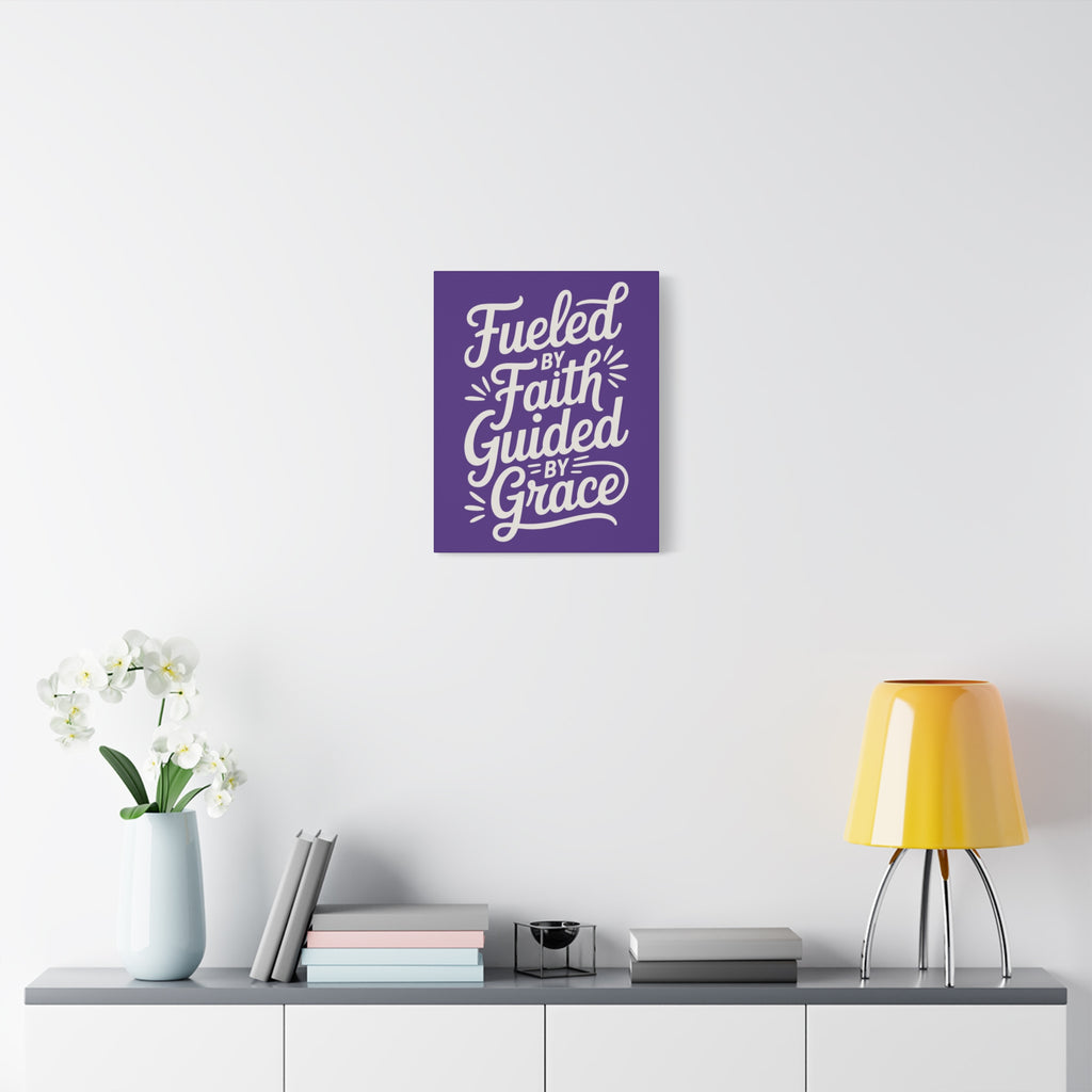 Purple Stretched Canvas Art, Motivational Wall Decor, Home Inspirational Art, Faith-Based Decor, Gift for Faith Lovers