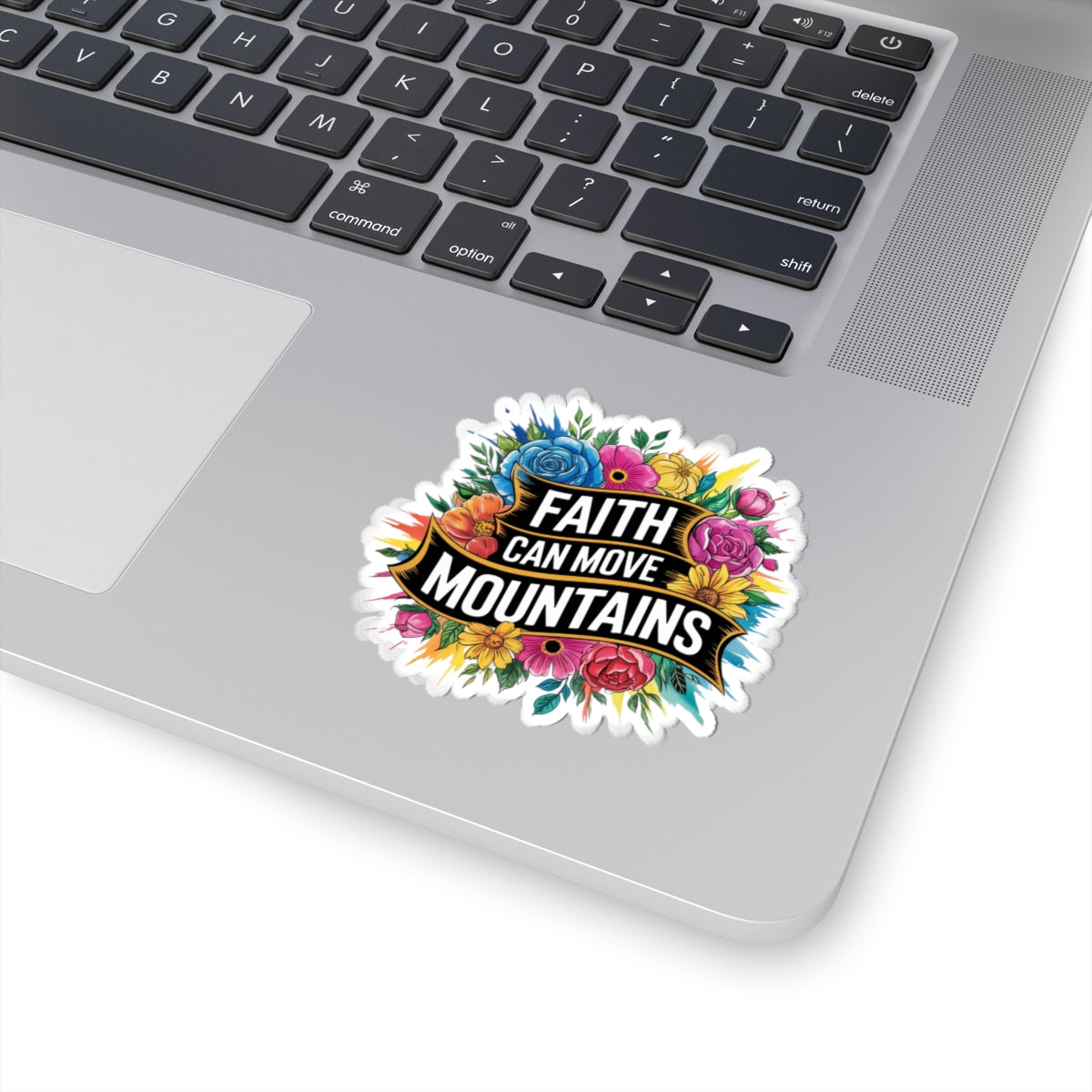 Inspirational Floral Stickers, Faith Can Move Mountains, Laptop Decor, Journal Stickers, Motivational Gifts, Flower Art