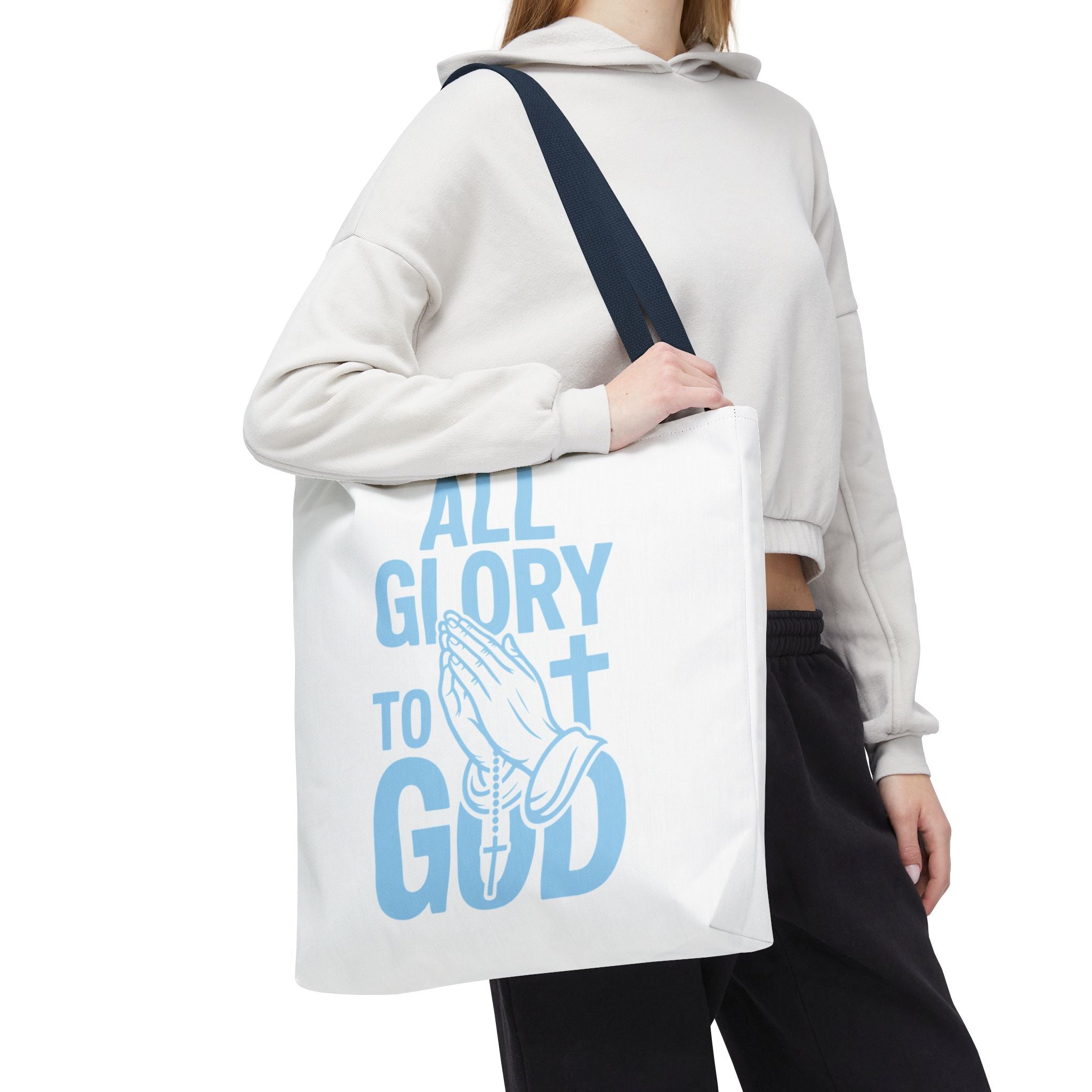 Faith-Inspired Tote Bag, All Glory to God, Christian Gift, Reusable Shopping Bag, Inspirational Tote, Church Event Carryall