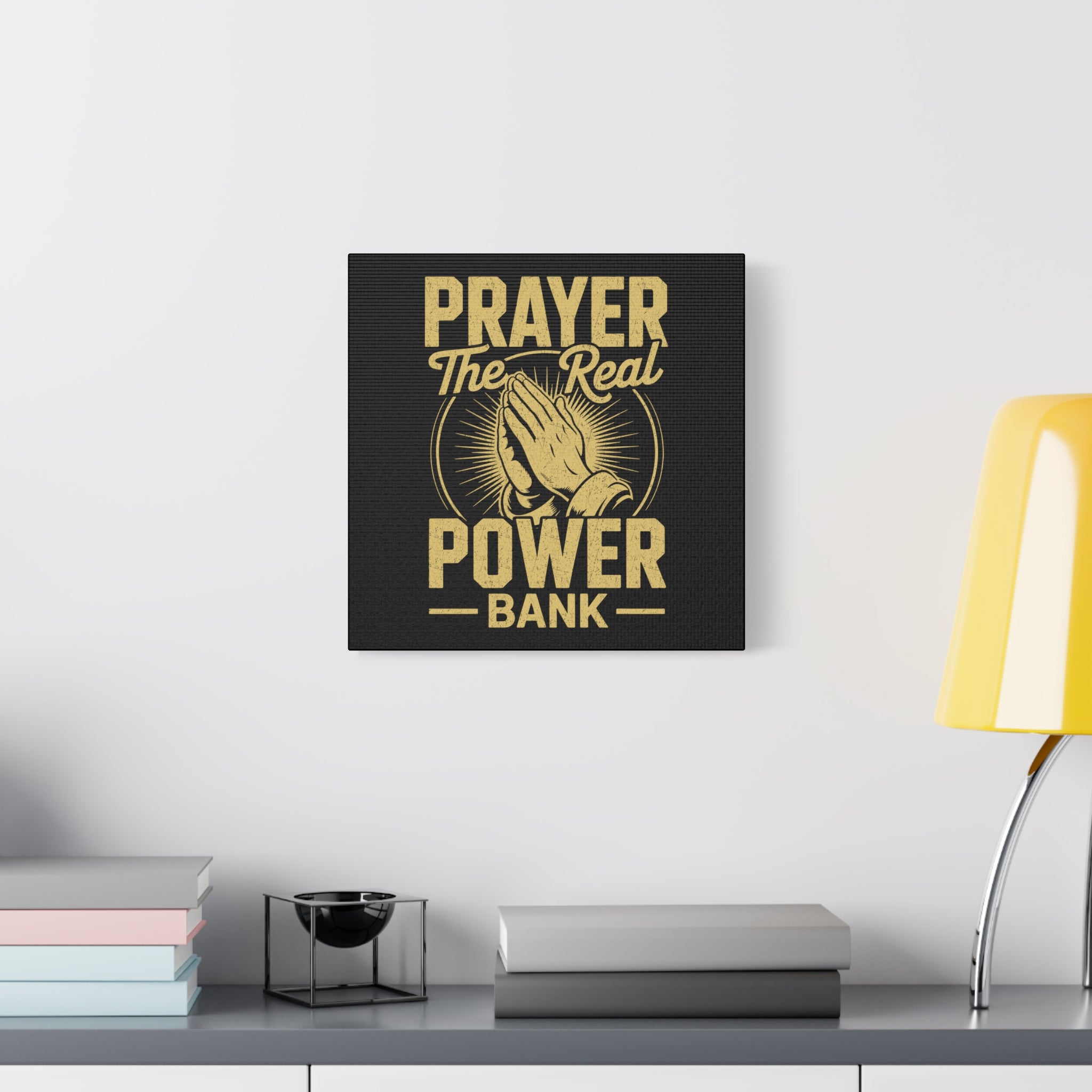 Matte Canvas Wall Art - 'Prayer The Real Power Bank'