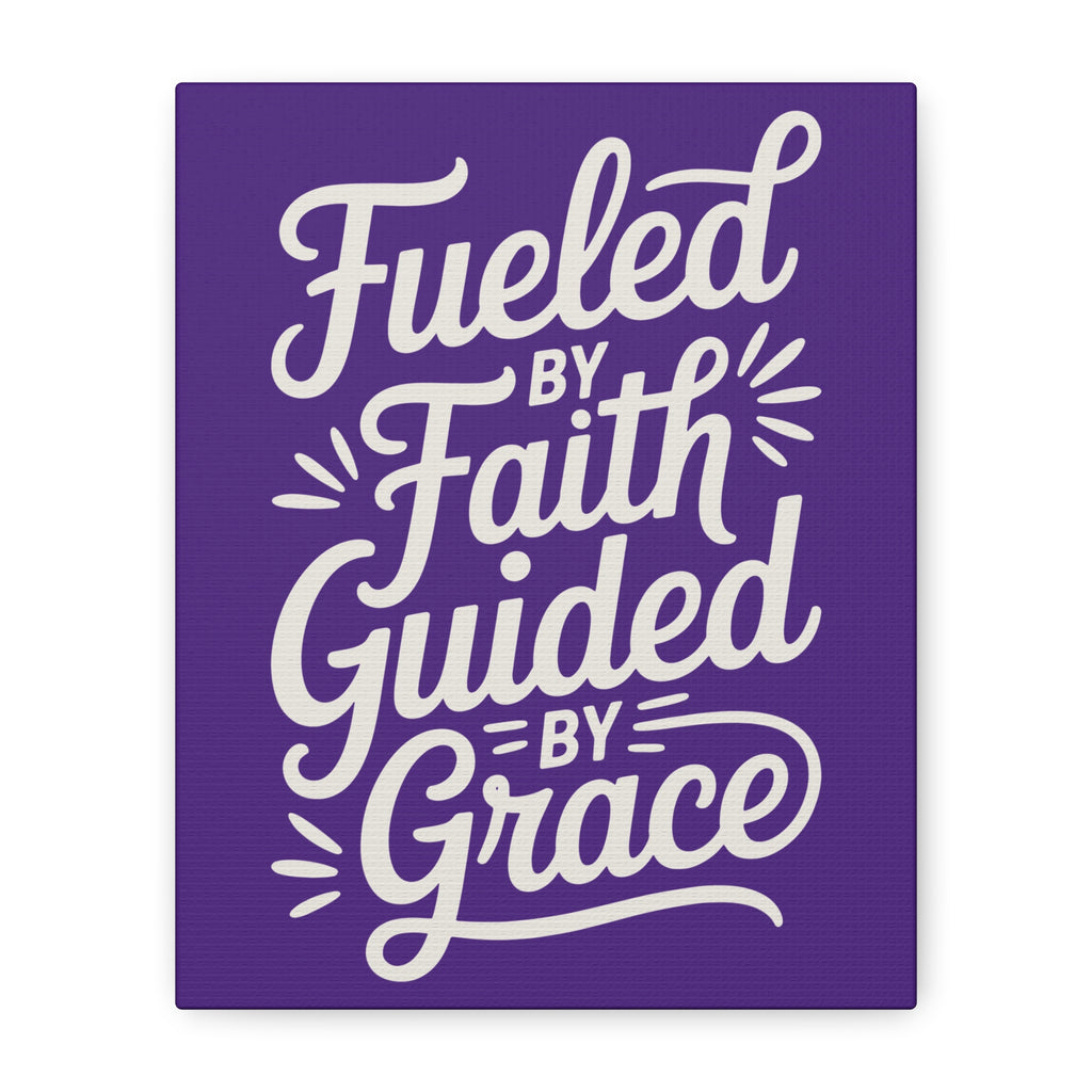 Purple Stretched Canvas Art, Motivational Wall Decor, Home Inspirational Art, Faith-Based Decor, Gift for Faith Lovers