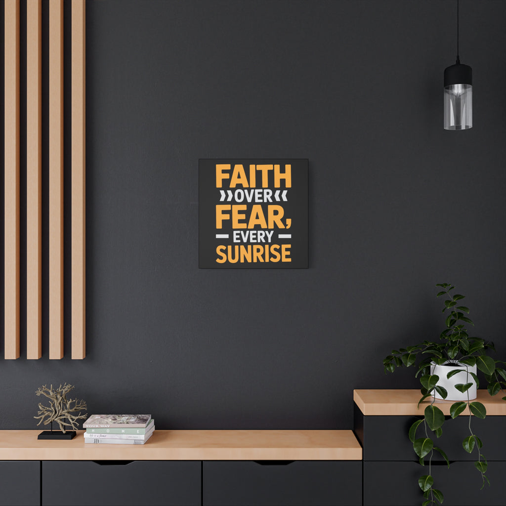 Inspirational Wall Art, Motivation Decor, Faith over Fear Canvas, Uplifting Home Decoration, Perfect Gift for New Beginnings