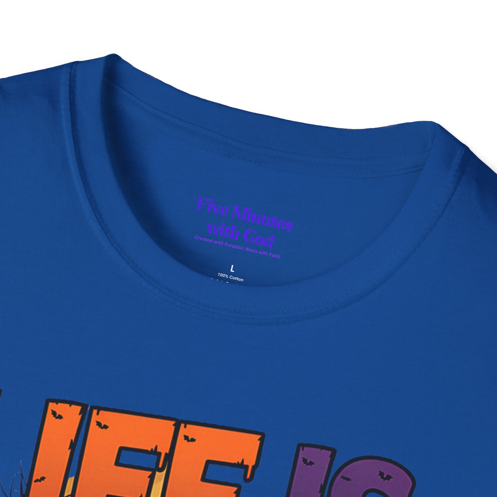 Unisex Softstyle Graphic Tee - Life is Scary Without Jesus, Faith Shirt, Christian T-Shirt, Inspirational Gift, Religious Apparel, [...]