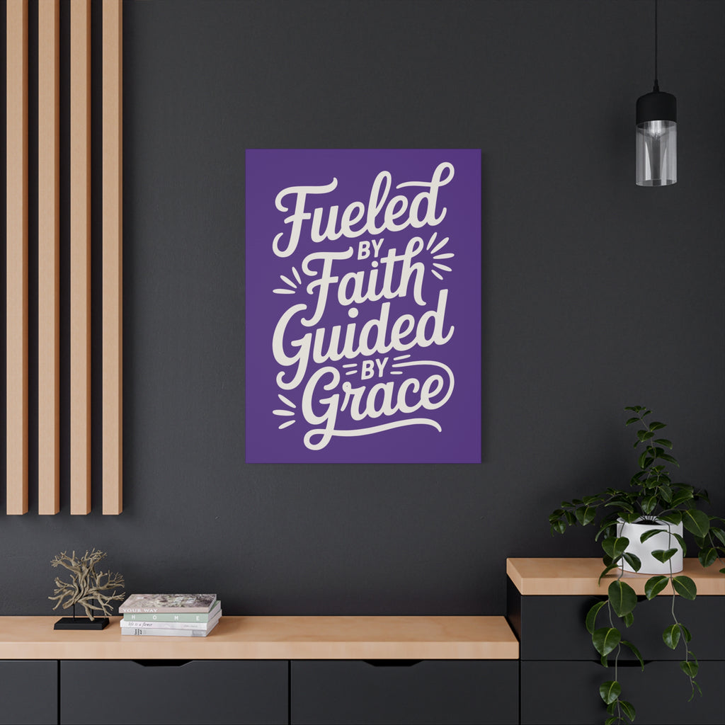 Purple Stretched Canvas Art, Motivational Wall Decor, Home Inspirational Art, Faith-Based Decor, Gift for Faith Lovers