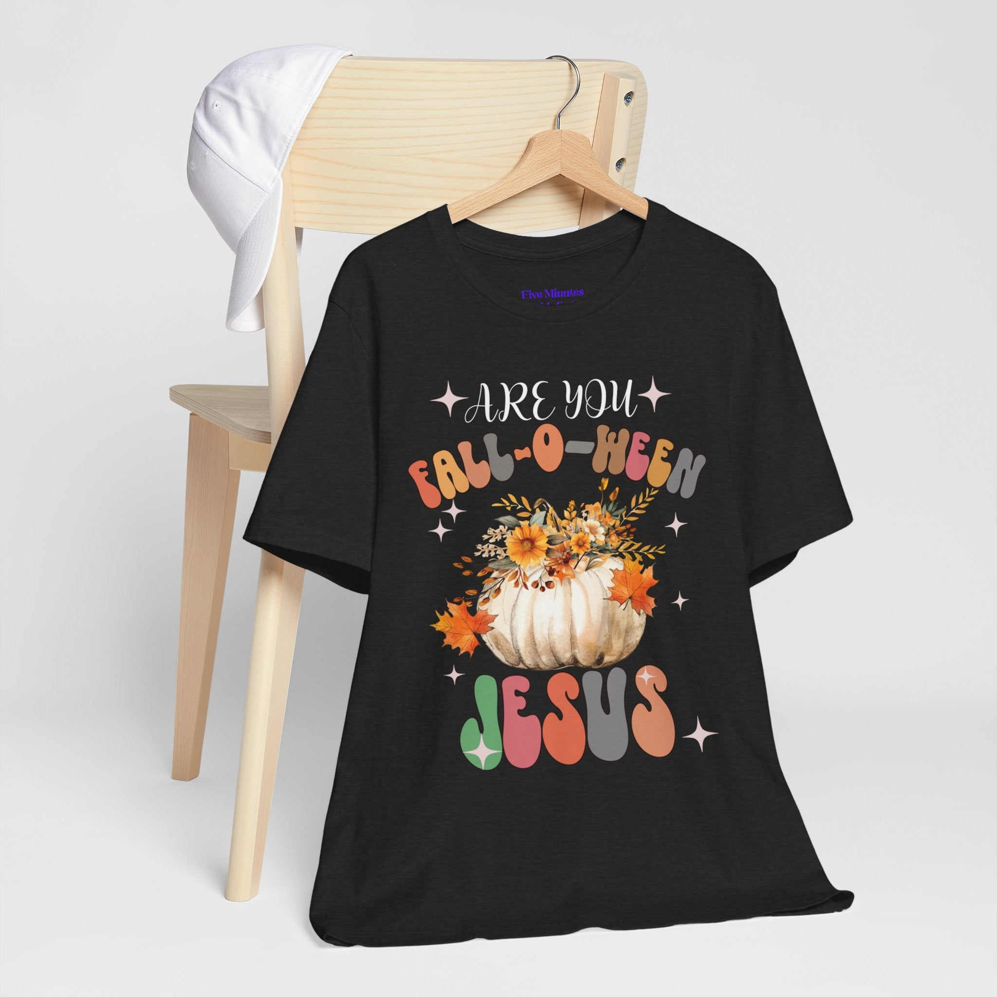 Fall-Themed Jesus Tee, Unisex Jersey T-Shirt, Cozy Autumn Apparel, Thanksgiving Gift, Fall Celebration Shirt, Christian Fashion