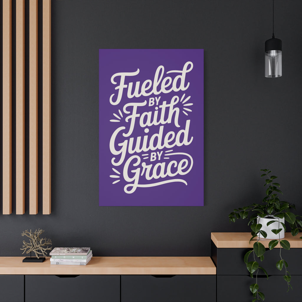 Purple Stretched Canvas Art, Motivational Wall Decor, Home Inspirational Art, Faith-Based Decor, Gift for Faith Lovers