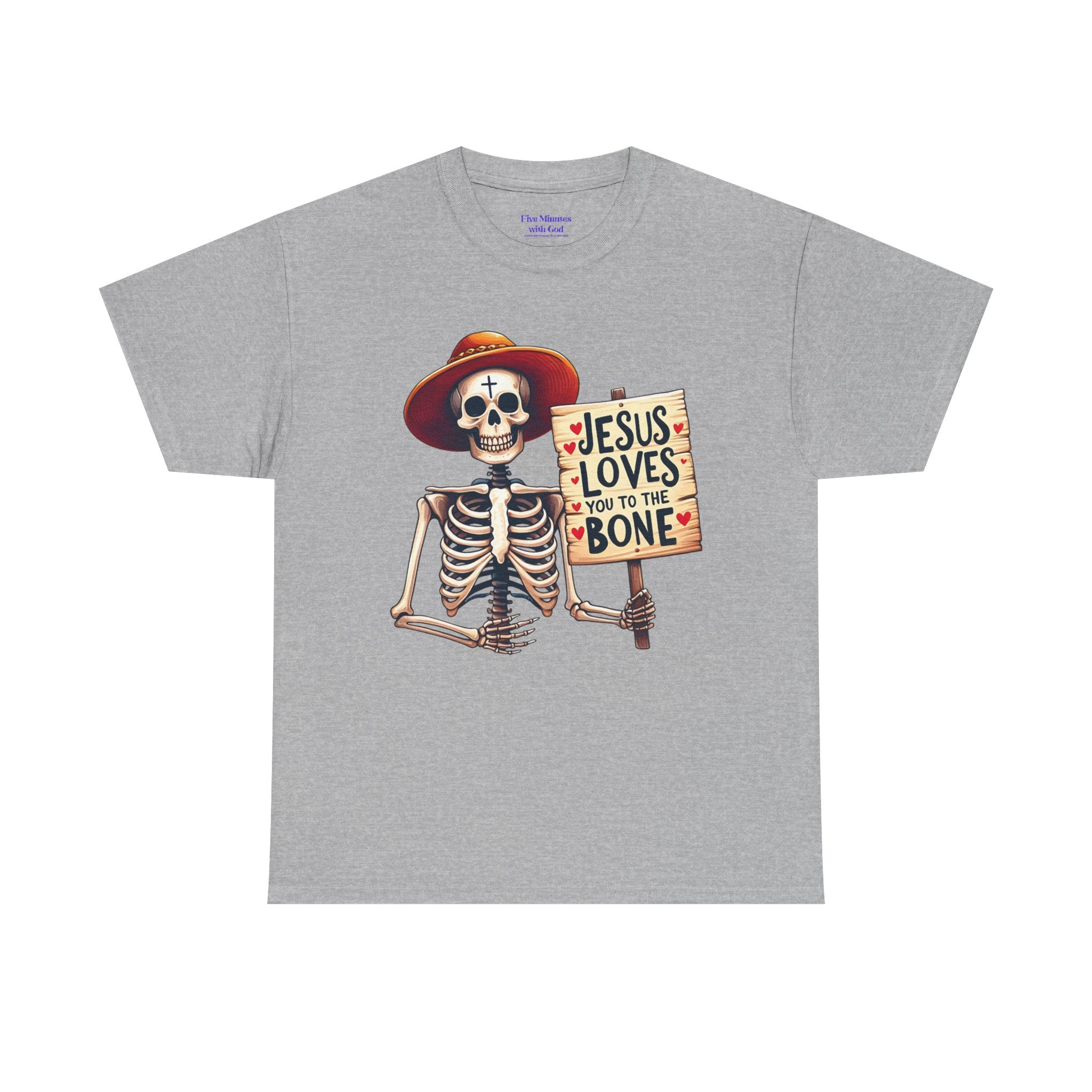 Jesus Loves You to the Bone Tee | Fun Skeleton Shirt, Unisex T-Shirt, Halloween Gift, Faith Apparel, Casual Wear, Holiday Shirt