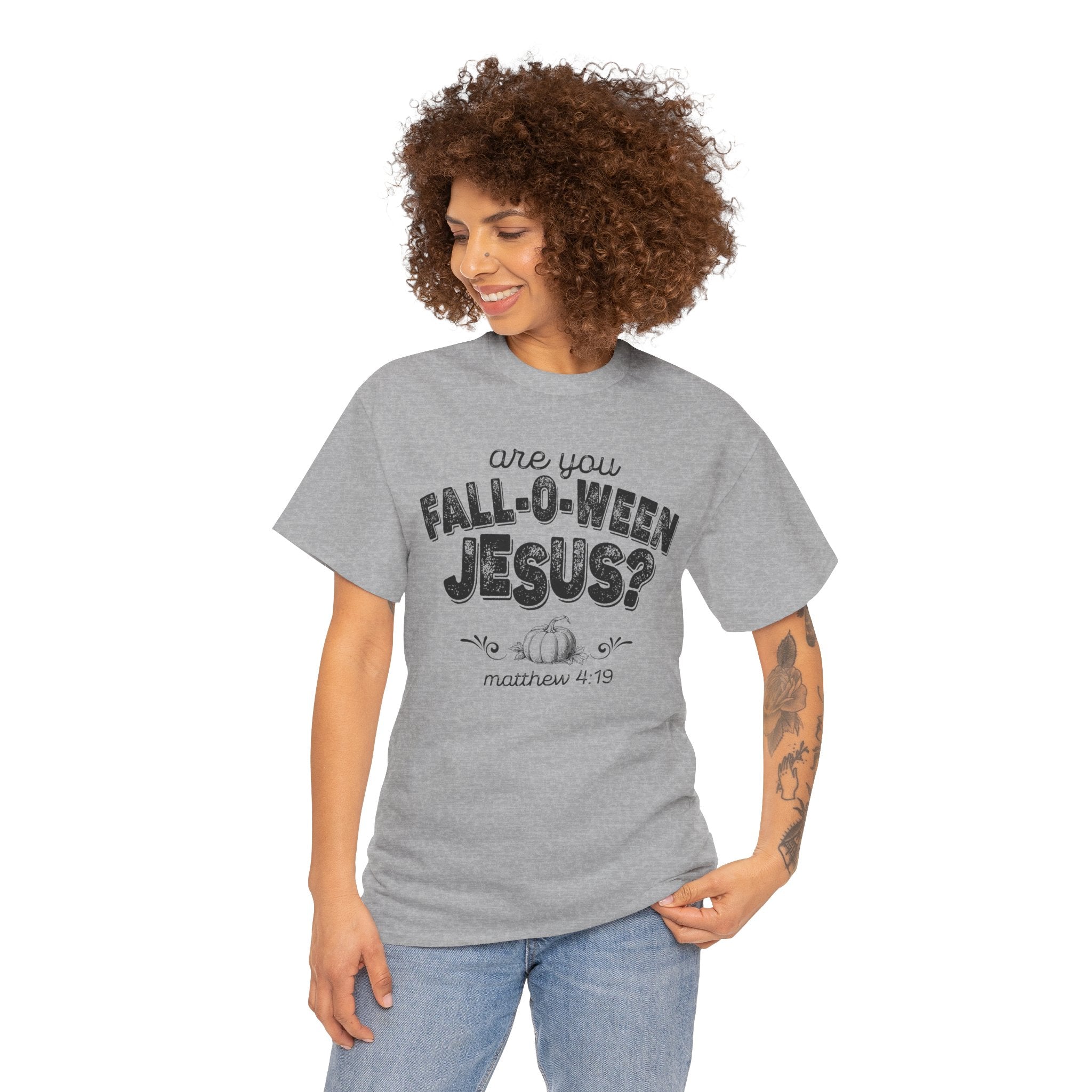Fall-Themed Tee, Are You Fall-O-Ween Jesus, Unisex Cotton Shirt, Funny Fall Apparel, Halloween T-Shirt, Thanksgiving Gift Ideas