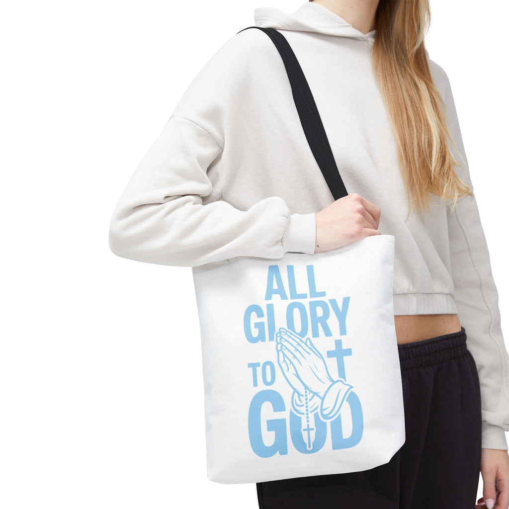 Faith-Inspired Tote Bag, All Glory to God, Christian Gift, Reusable Shopping Bag, Inspirational Tote, Church Event Carryall