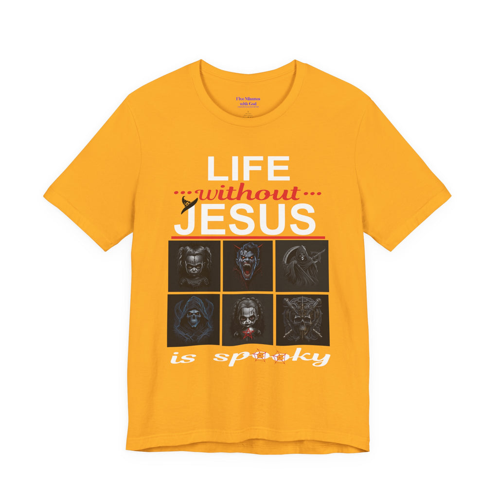 Funny Christian Tee - 'Life Without Jesus is Spooky' Unisex Jersey Short Sleeve T-Shirt, Faith Apparel, Religious Gift, Halloween Tee, [...]