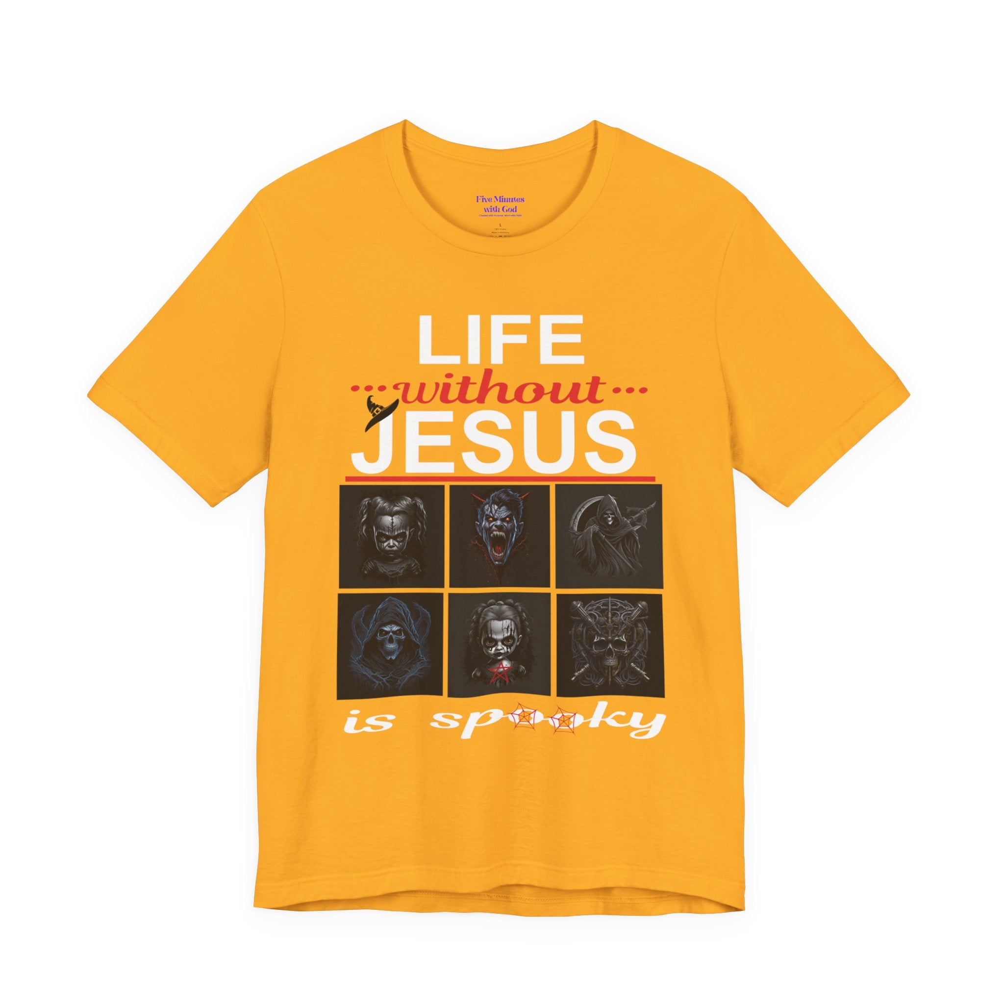 Funny Christian Tee - 'Life Without Jesus is Spooky' Unisex Jersey Short Sleeve T-Shirt, Faith Apparel, Religious Gift, Halloween Tee, [...]