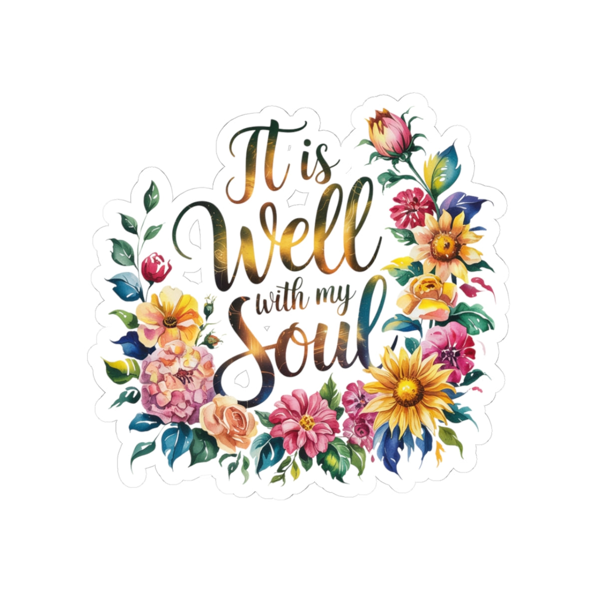 Floral Inspirational Stickers - Beautiful Quotes, Laptop Decals, Journal Embellishments, Gift for Friends, Motivational Decor