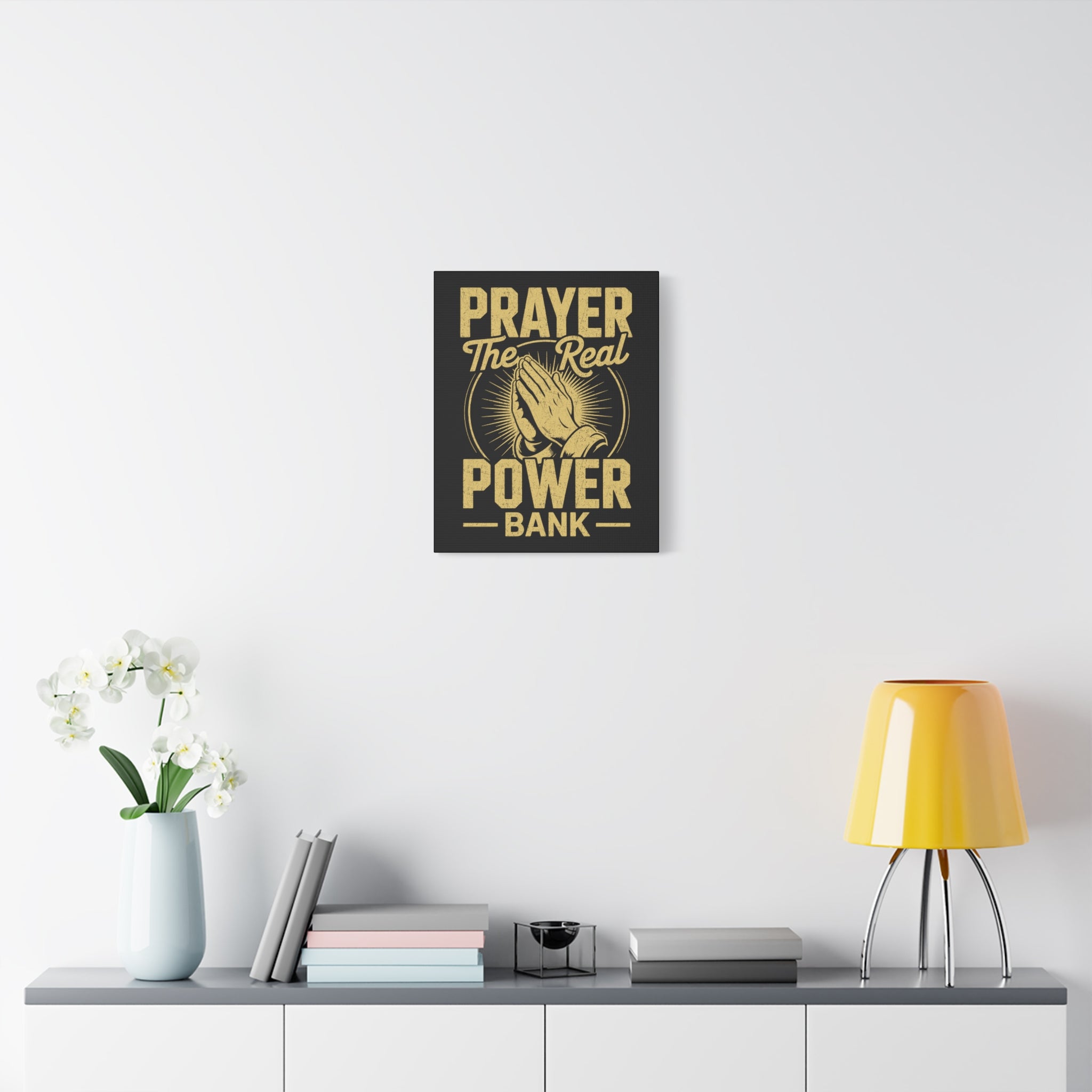 Matte Canvas Wall Art - 'Prayer The Real Power Bank'