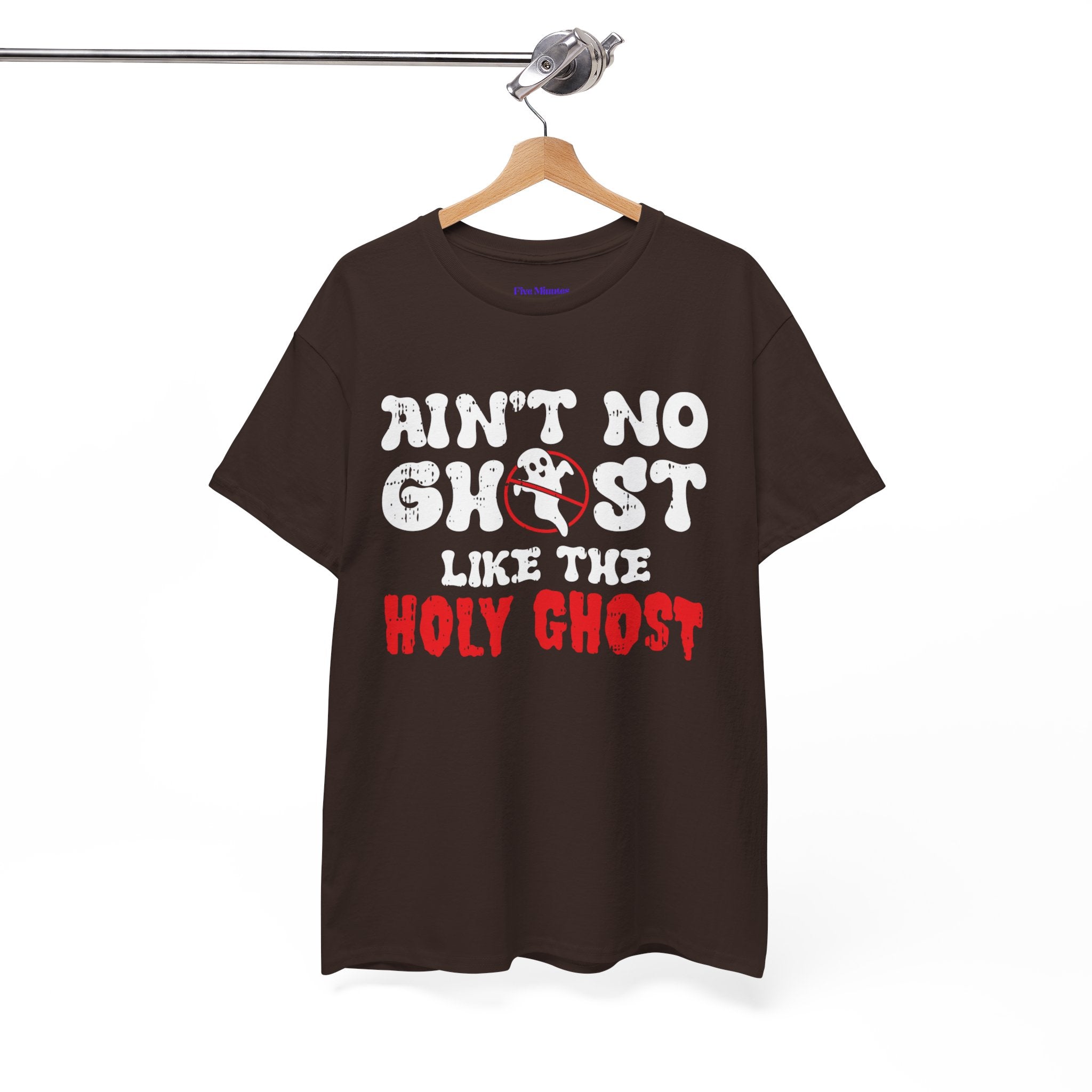 Unisex Heavy Cotton Tee: Ain't No Ghost Like The Holy Ghost, Funny Halloween Shirt, Spooky Gift, Autumn Apparel, Ouija Tee, Party Wear