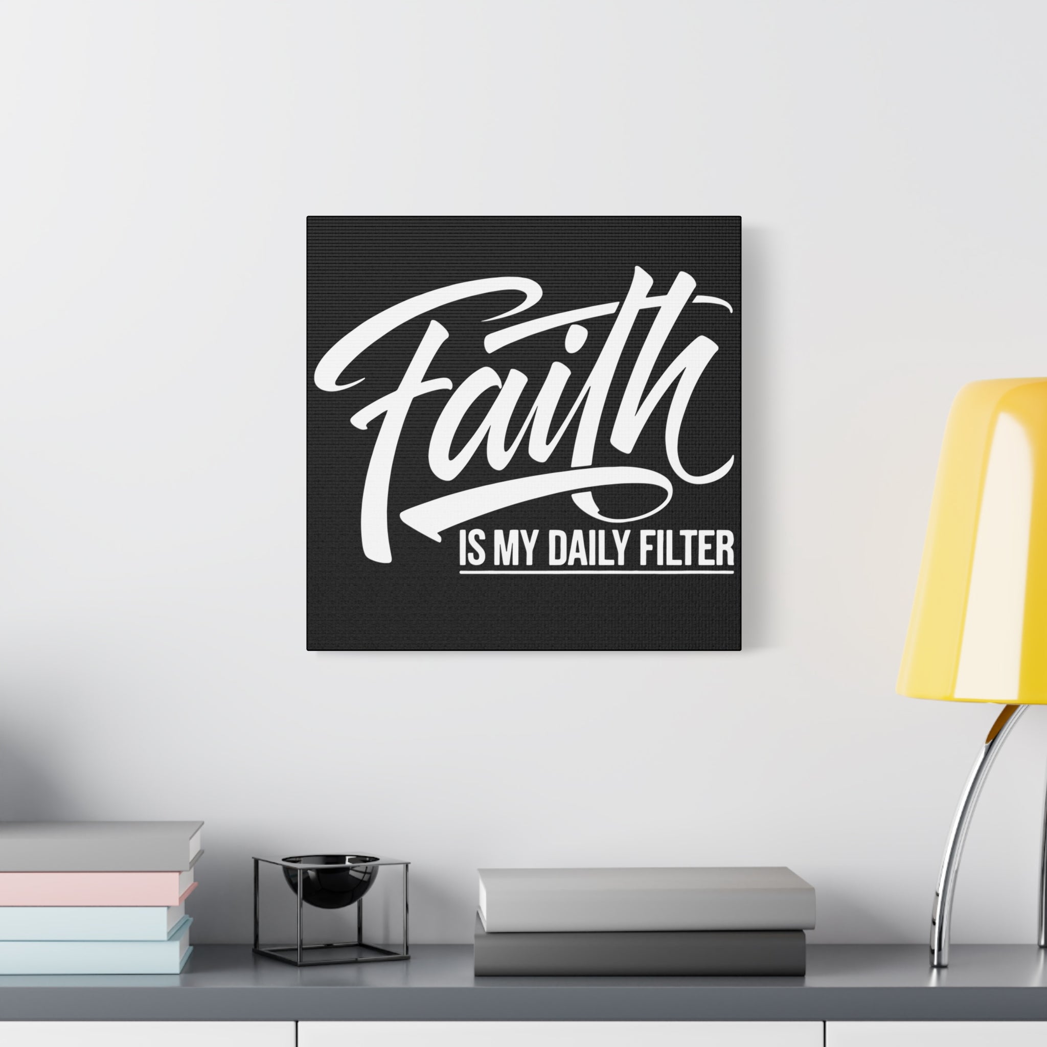 Inspirational Canvas Wall Art, Faith Quote Decor, Motivational Home Decor, Gray Wall Hanging, Gift for Faith Lovers