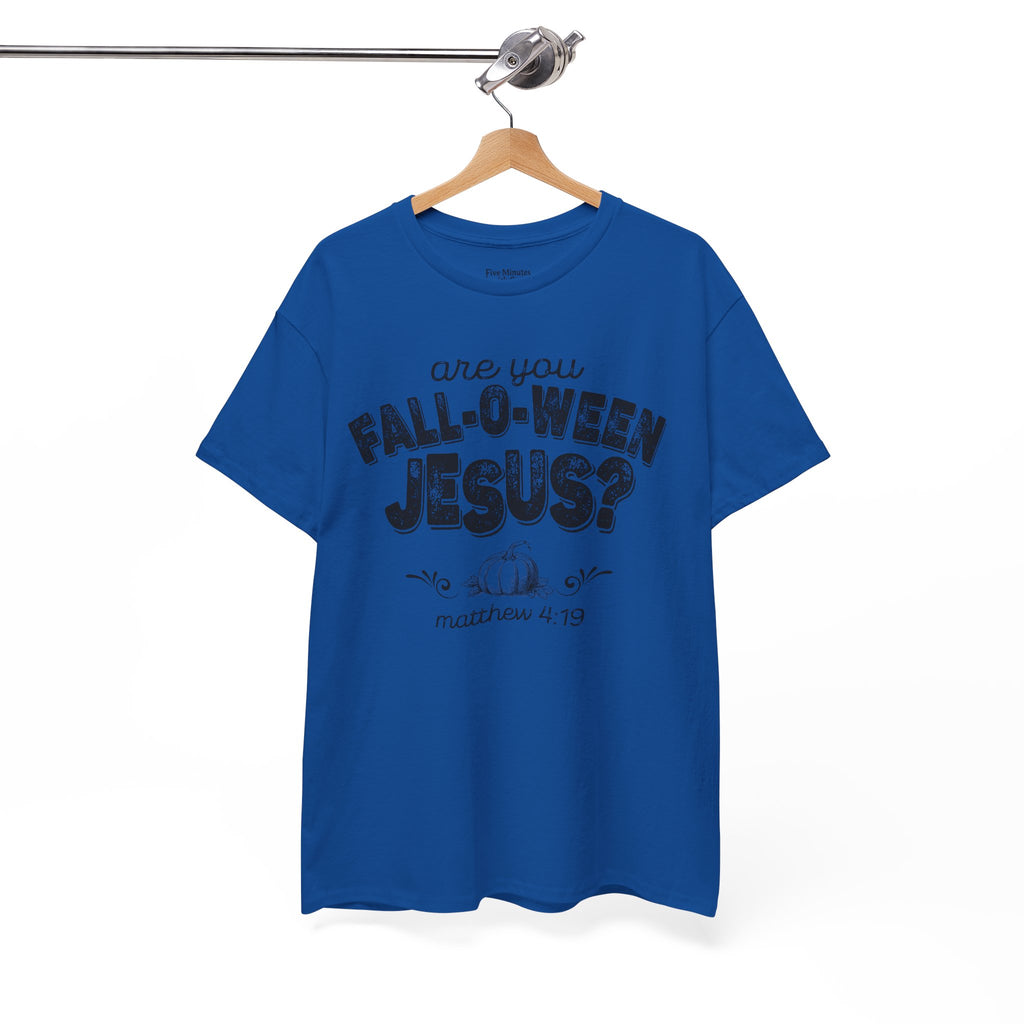 Fall-Themed Tee, Are You Fall-O-Ween Jesus, Unisex Cotton Shirt, Funny Fall Apparel, Halloween T-Shirt, Thanksgiving Gift Ideas