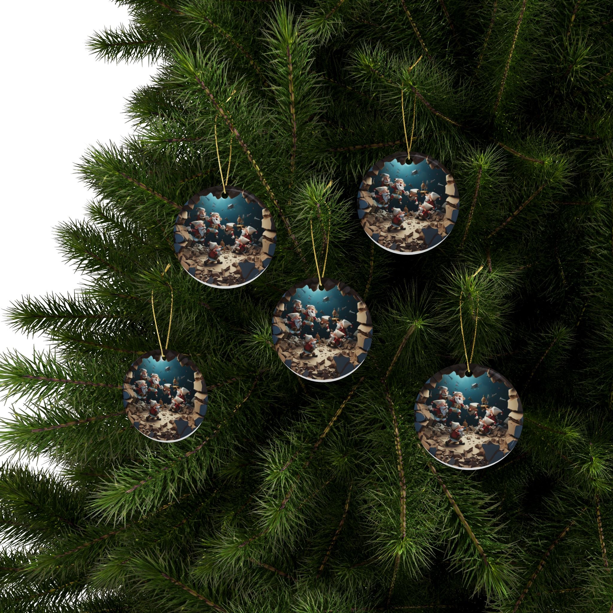 Heart-Shaped Ceramic Ornaments, Fun Santa Theme Decorations, Holiday Tree Decor, Christmas Gifts, Festive Home Accents
