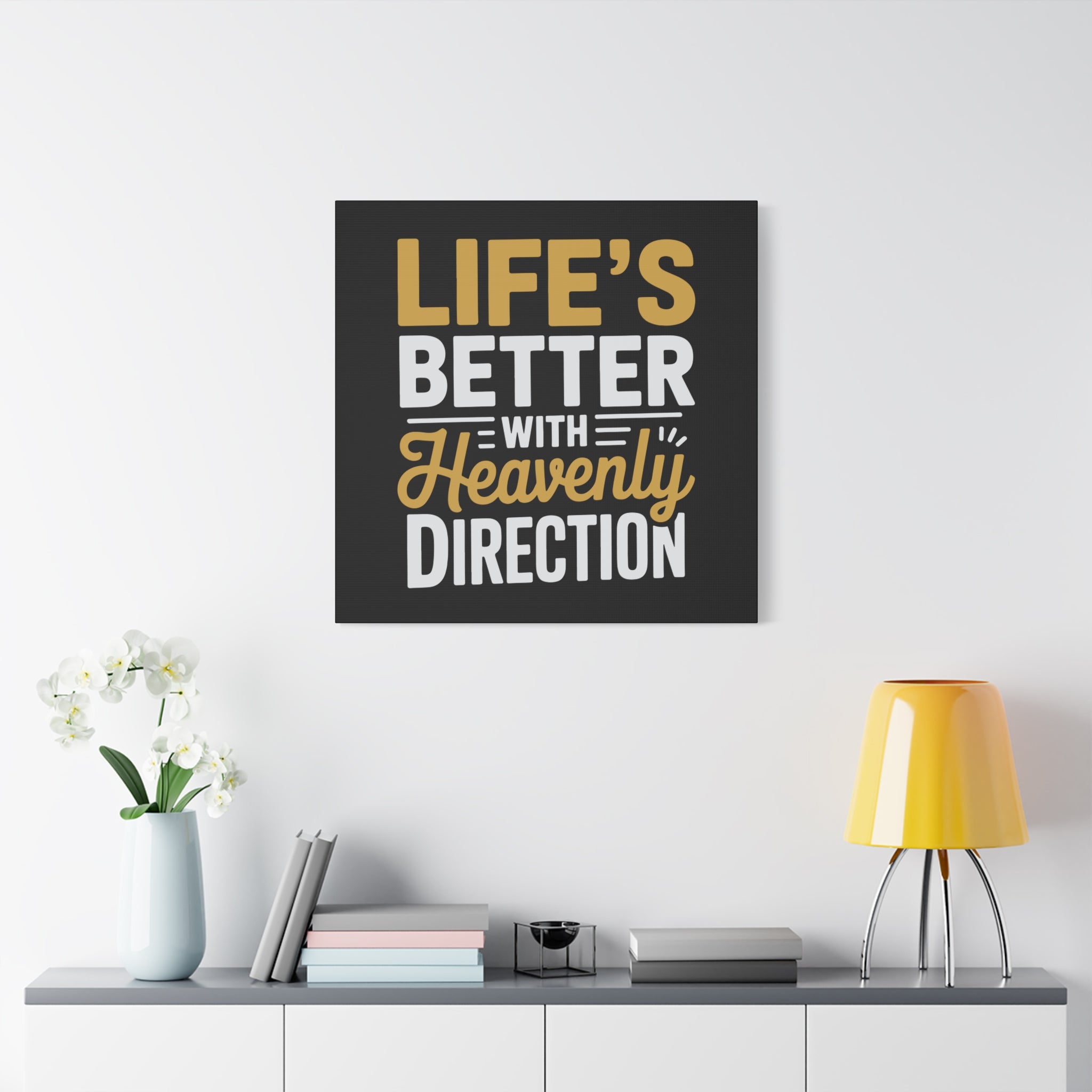 Heavenly Direction Canvas Wall Art, Inspirational Home Decor, Motivational Gift, Modern Wall Hanging, Perfect for Any Room