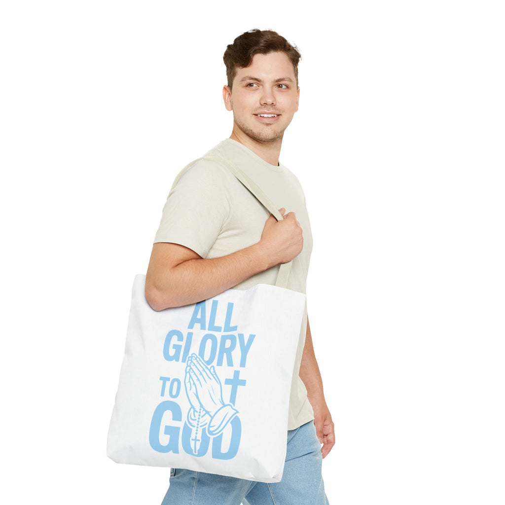 Faith-Inspired Tote Bag, All Glory to God, Christian Gift, Reusable Shopping Bag, Inspirational Tote, Church Event Carryall