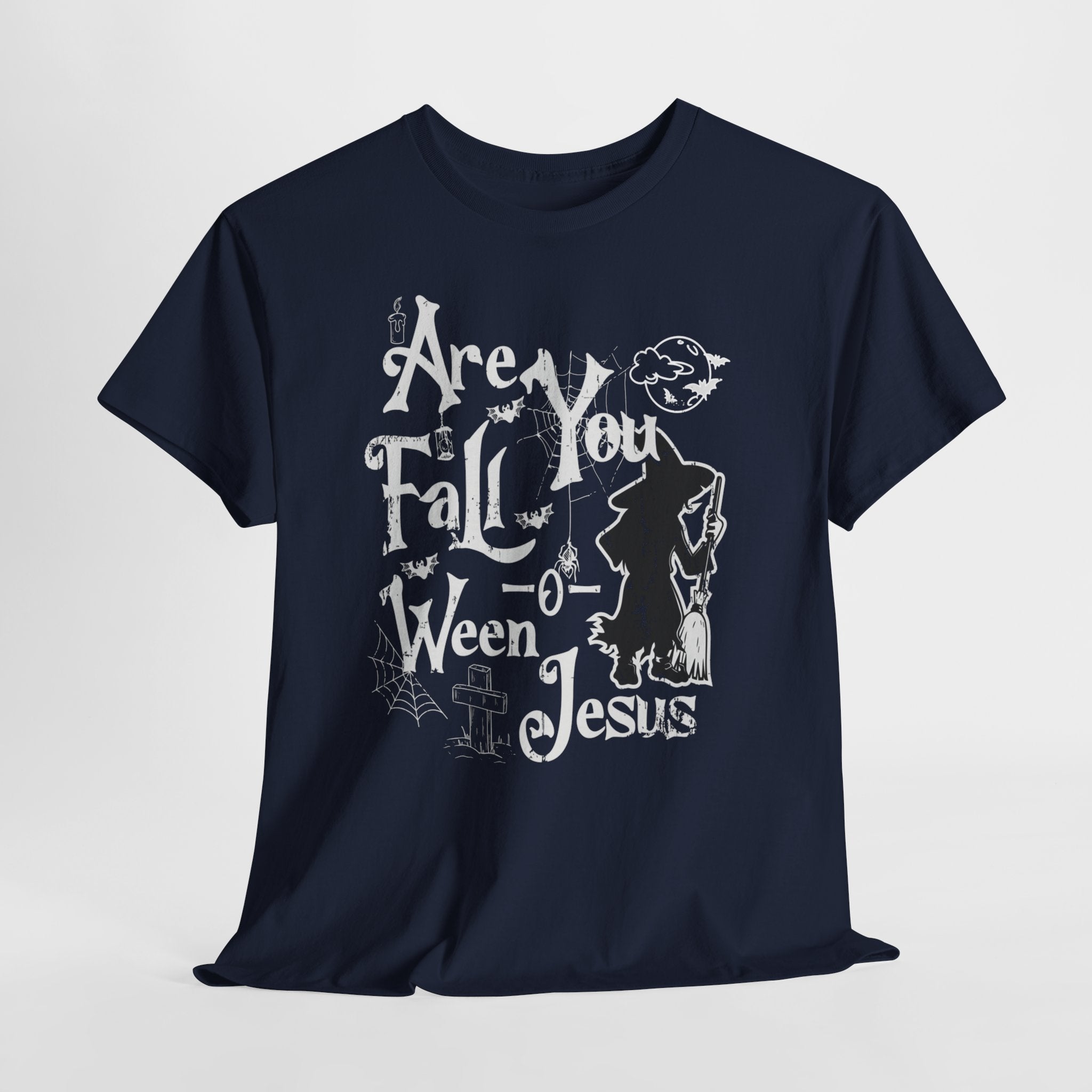 Fall-Themed Unisex Heavy Cotton Tee - Halloween, Jesus Celebration, Autumn Vibes, Casual Wear, Gift Idea