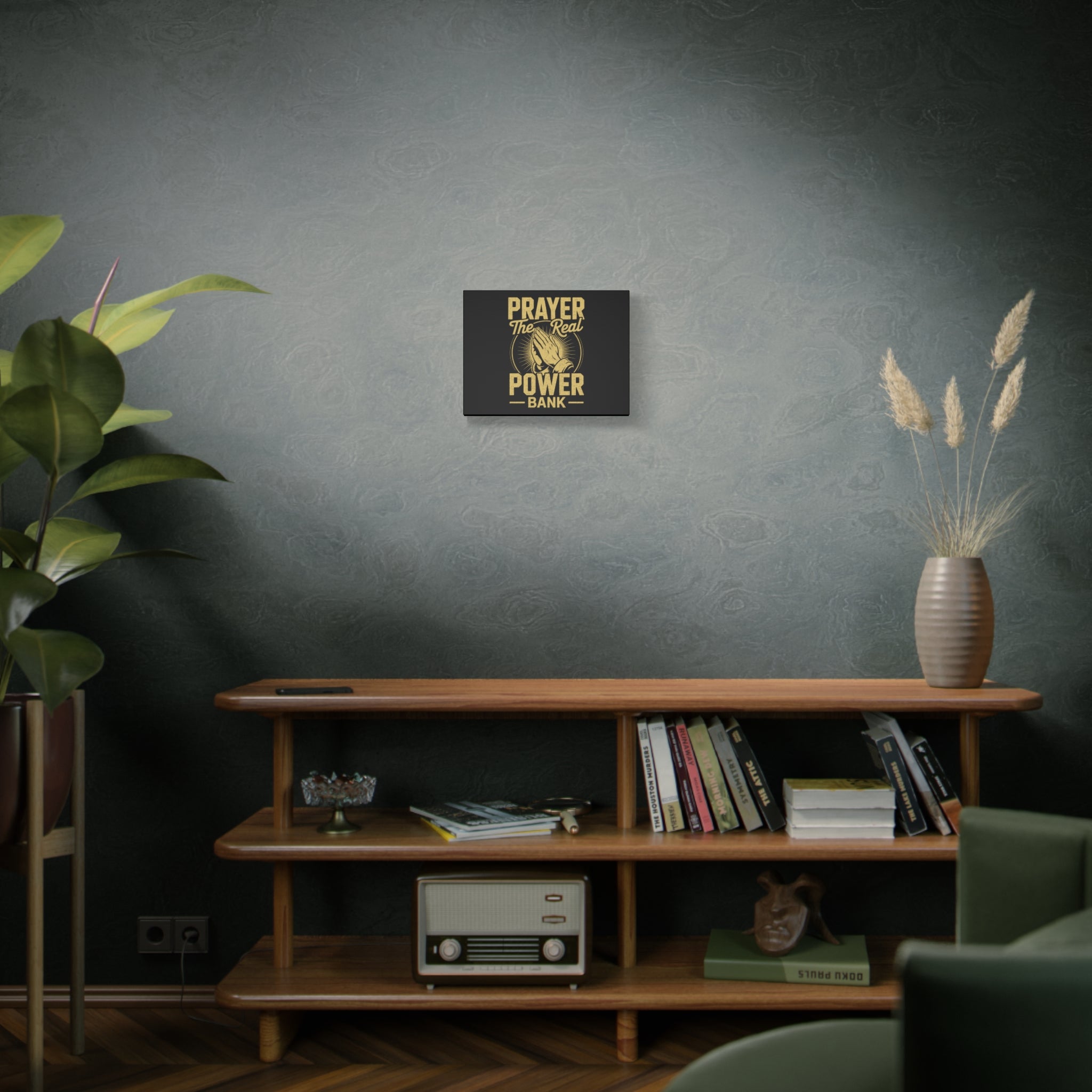 Matte Canvas Wall Art - 'Prayer The Real Power Bank'
