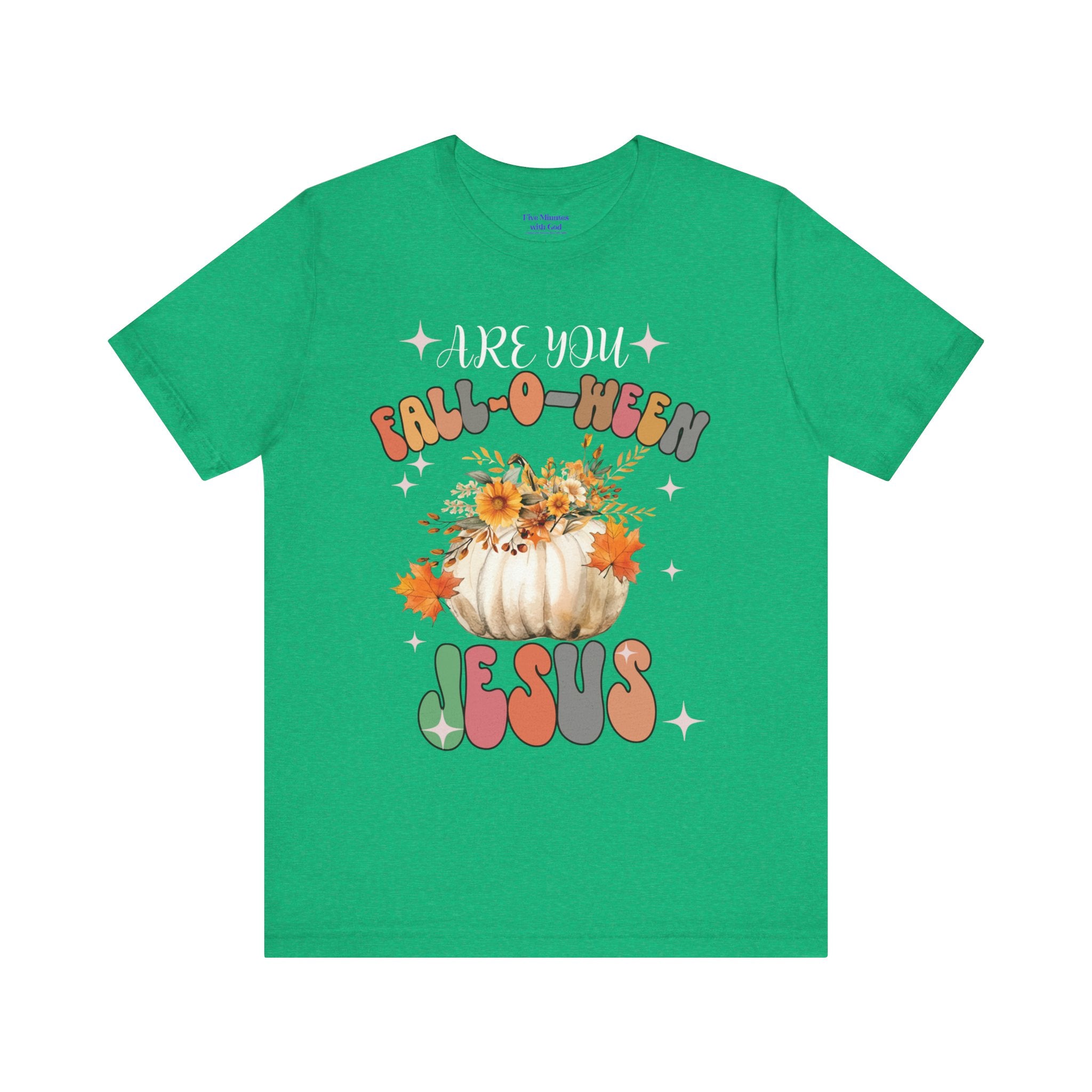 Fall-Themed Jesus Tee, Unisex Jersey T-Shirt, Cozy Autumn Apparel, Thanksgiving Gift, Fall Celebration Shirt, Christian Fashion