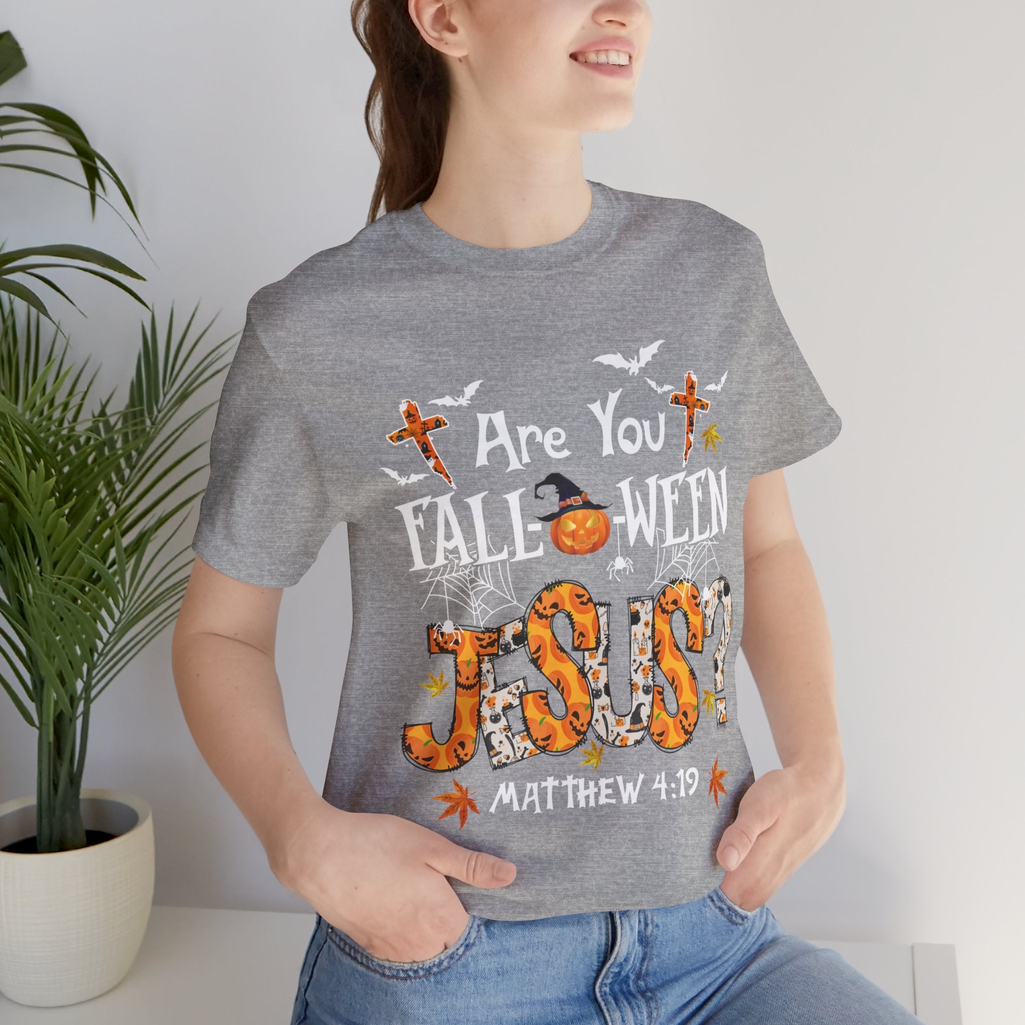 Jesus? Unisex Short Sleeve Tee | Fall Inspired T-Shirt, Autumn Apparel, Halloween Gift, Cozy Casual Wear, Everyday Style
