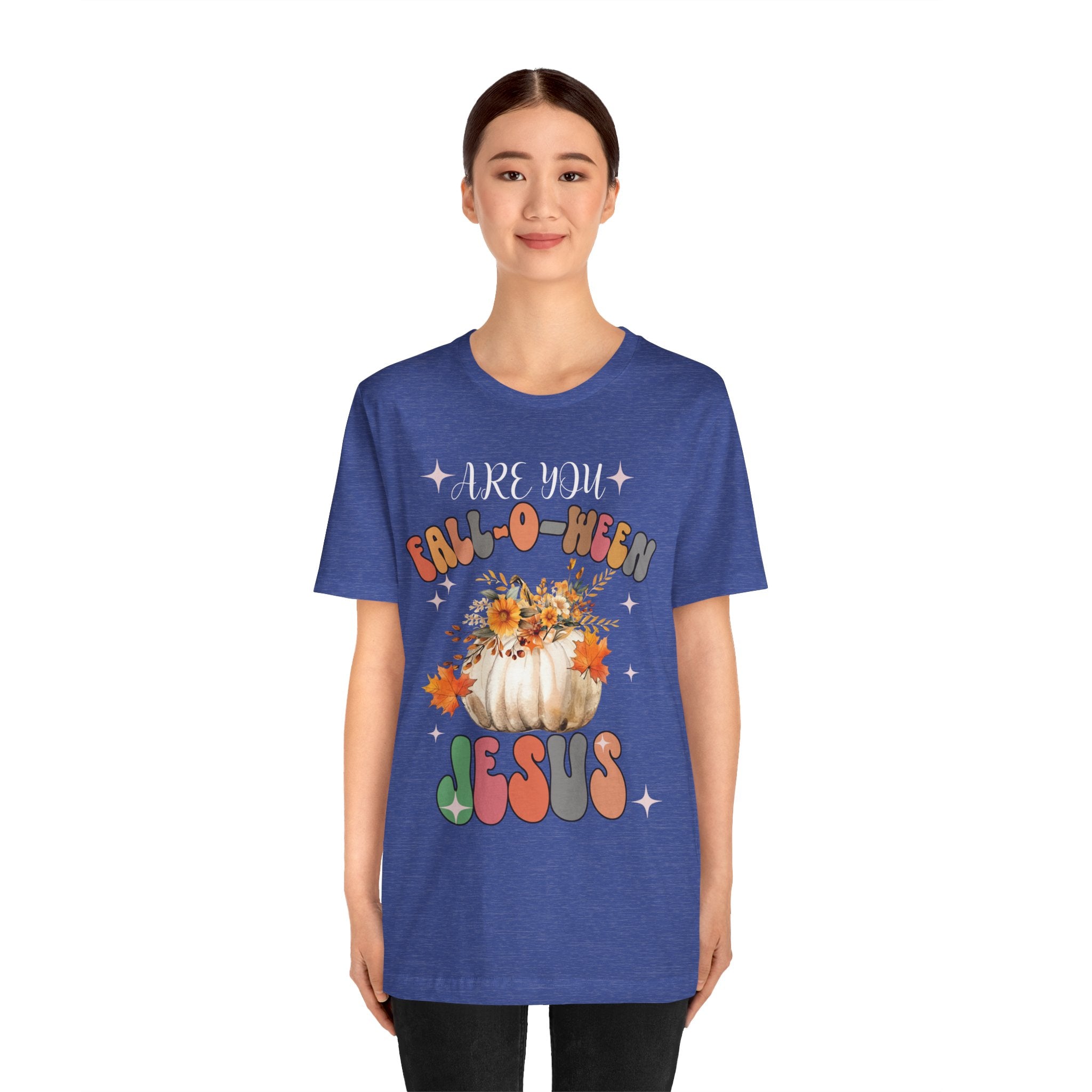 Fall-Themed Jesus Tee, Unisex Jersey T-Shirt, Cozy Autumn Apparel, Thanksgiving Gift, Fall Celebration Shirt, Christian Fashion