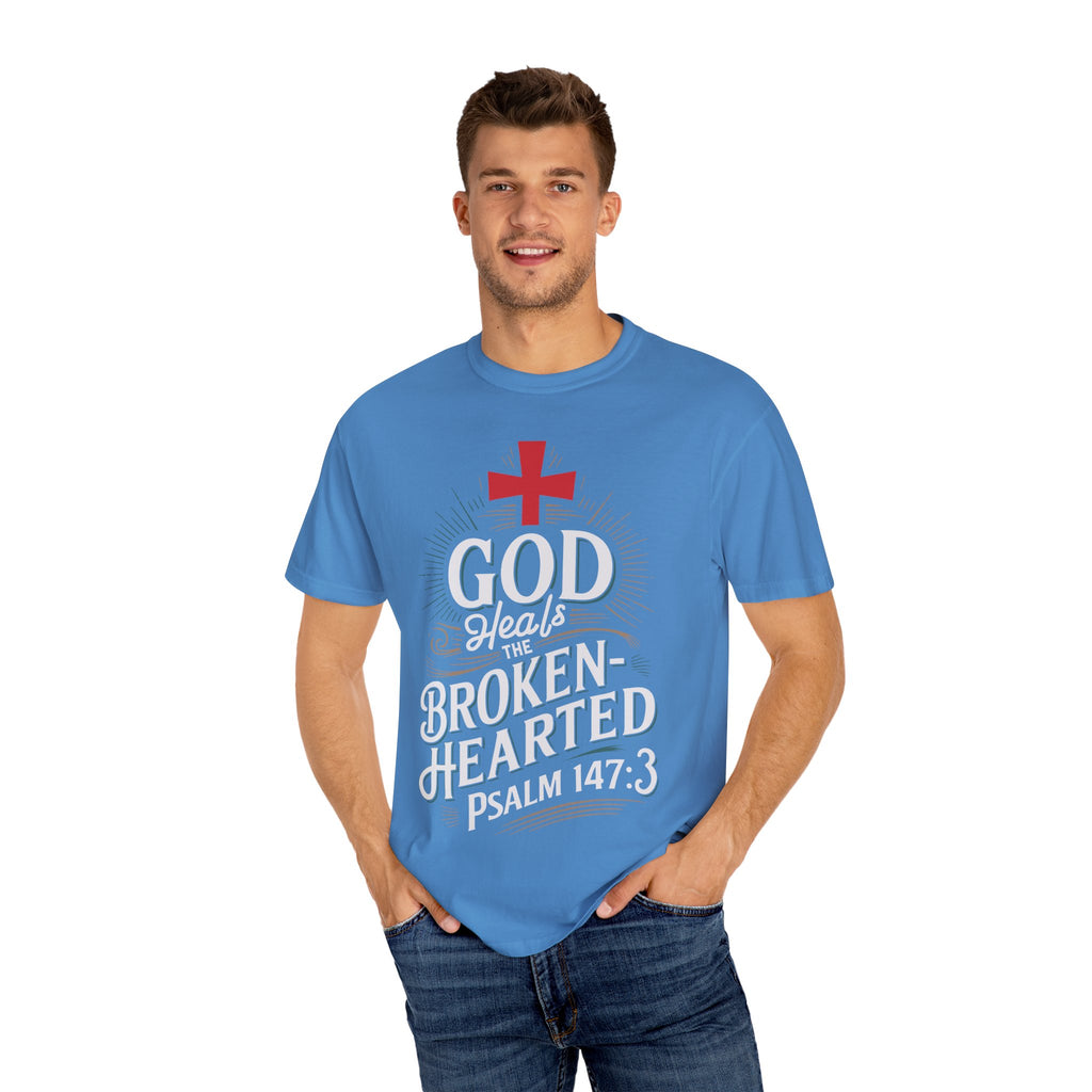 Faith-Inspired Unisex T-Shirt, God Heals The Broken-Hearted Tee