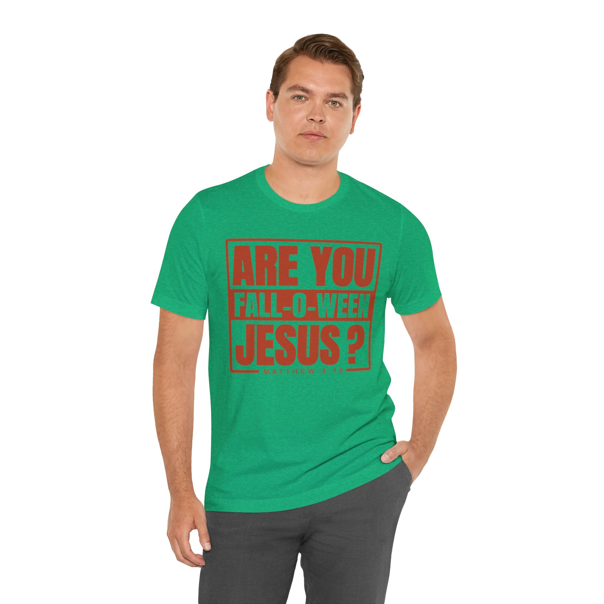 Fall-O-Ween Jesus Tee, Unisex Christian T-shirt, Faith-Based Apparel, Halloween Gospel Shirt, Religious Casual Wear