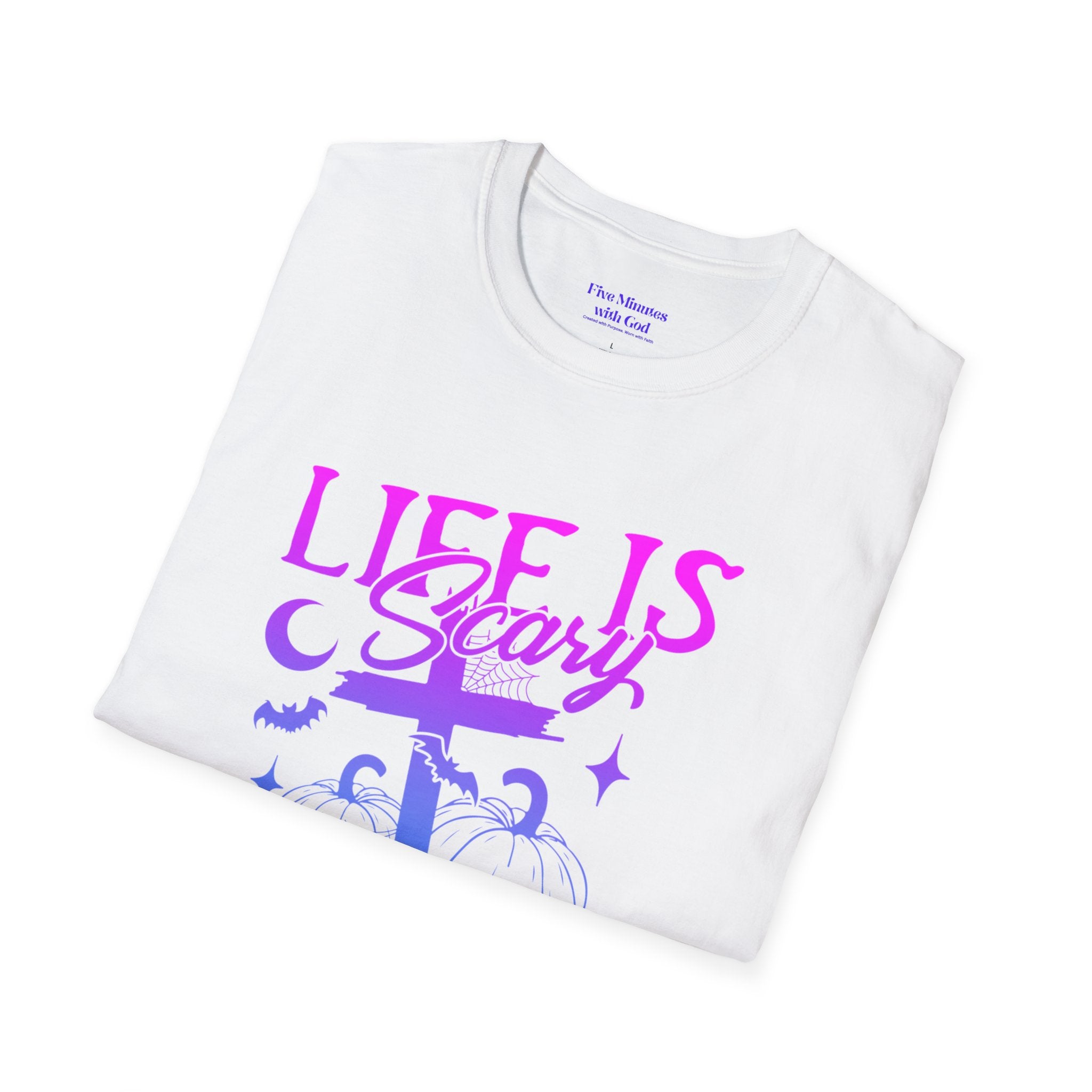 Life is Scary Without Jesus Unisex Softstyle T-Shirt - Faith-Based Graphic Tee, Halloween Outfit, Religious Apparel, Christian Gift, [...]