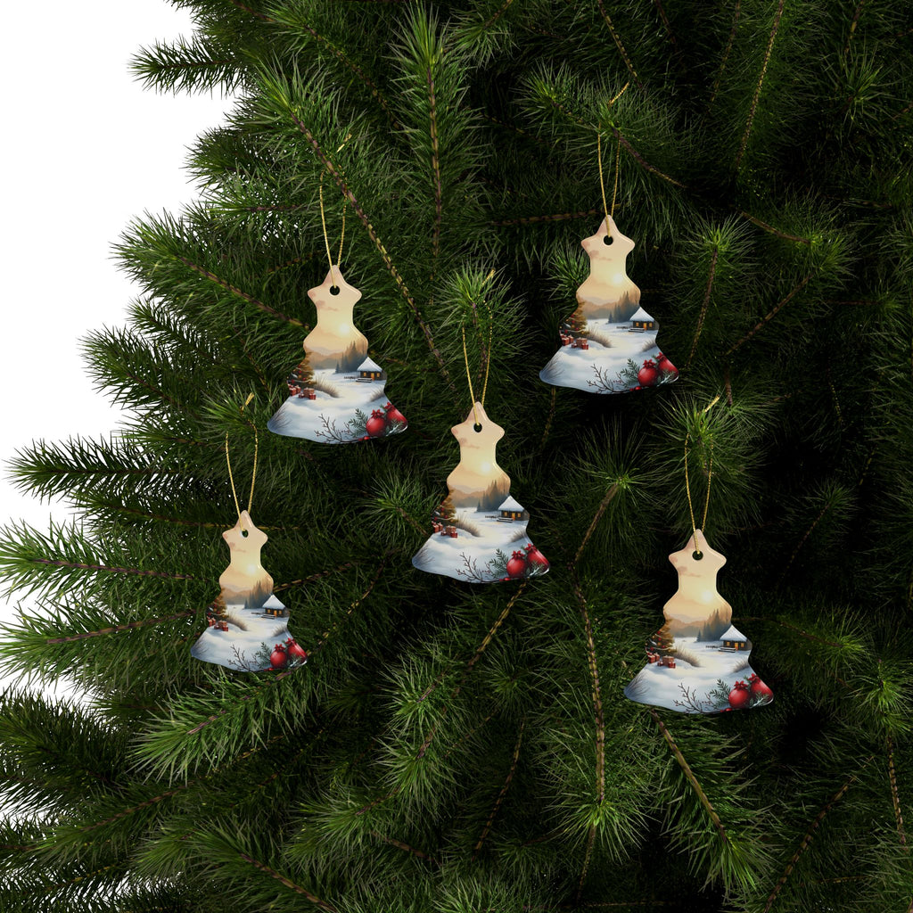 Heart-Shaped Ceramic Ornaments, Cozy Winter Decorations, Holiday Celebrations, Christmas Tree Decor, Personalized Gift