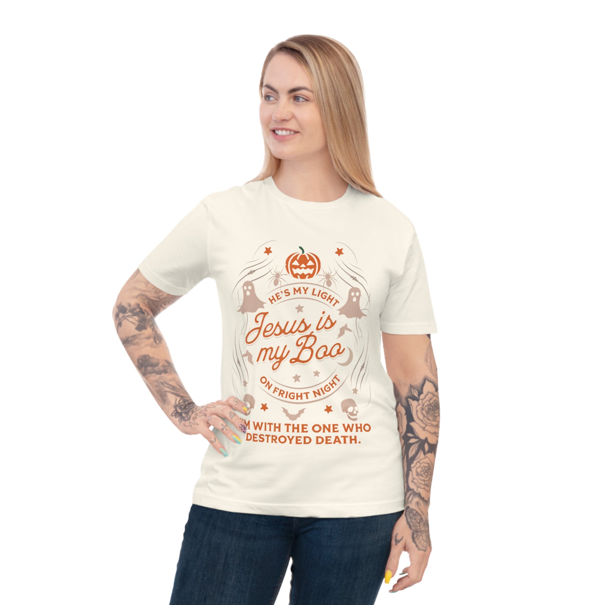 Halloween Christian T-Shirt with Fun Ghost Designs, Jesus is My Boo, Spooky Season Apparel, Faithful Holiday Shirt, Unique Gift for [...]