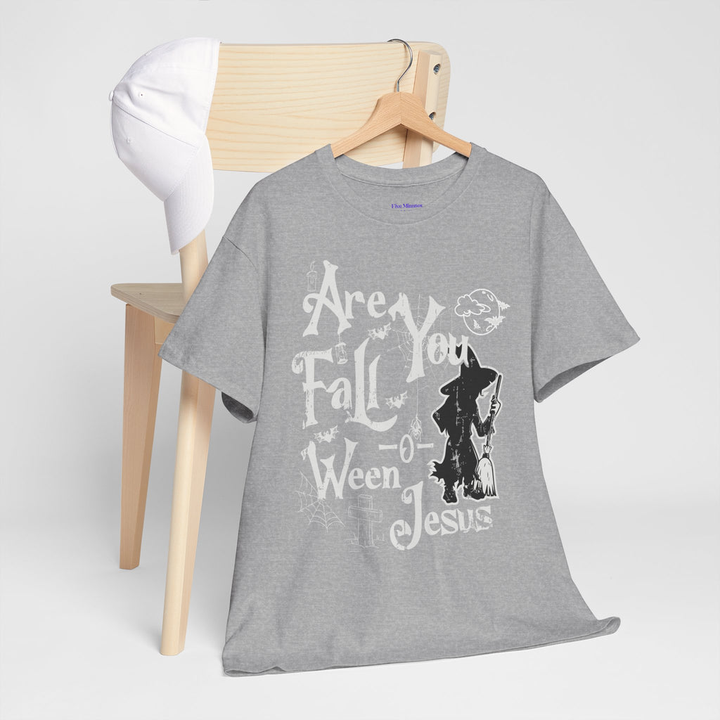 Fall-Themed Unisex Heavy Cotton Tee - Halloween, Jesus Celebration, Autumn Vibes, Casual Wear, Gift Idea