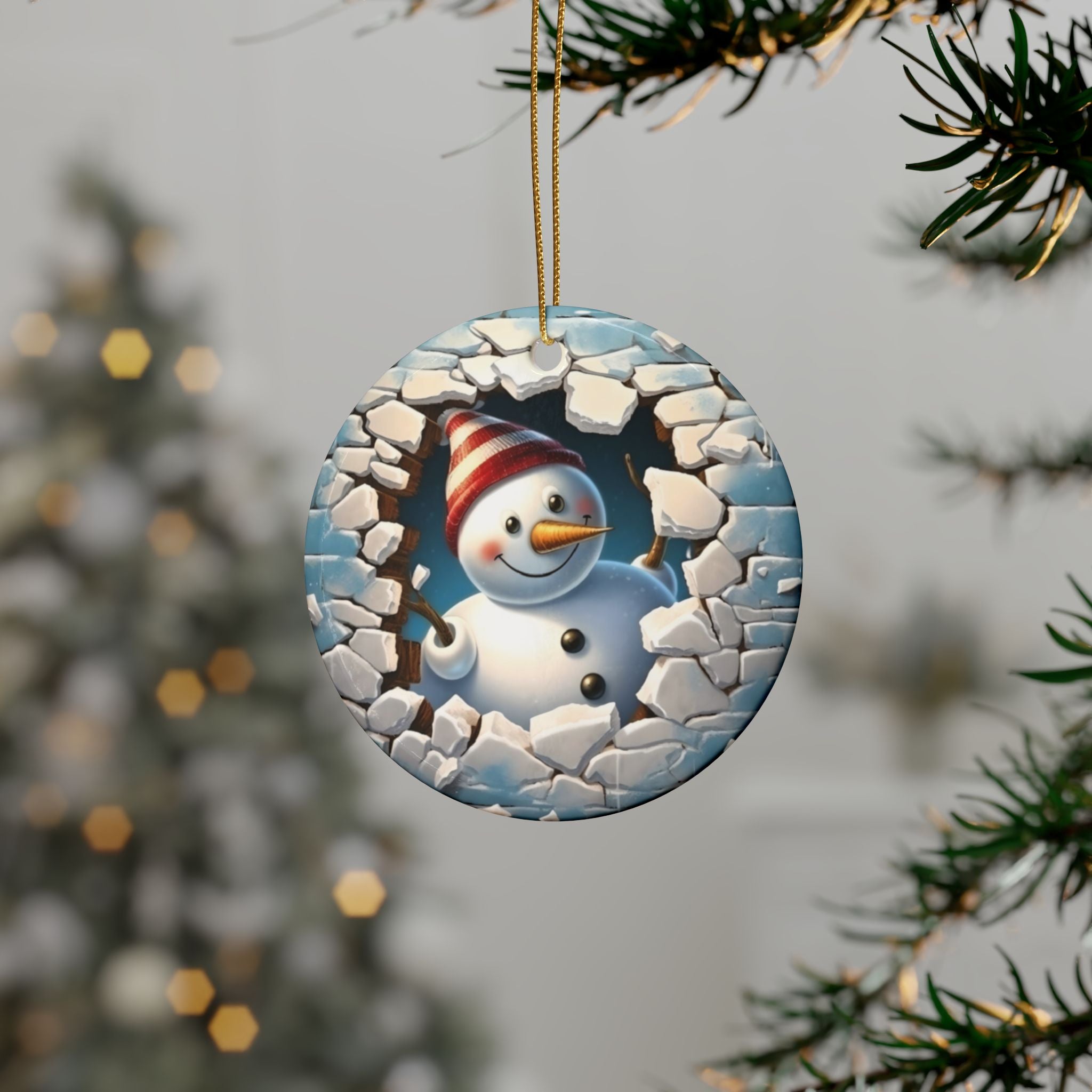 Heart-Shaped Snowman Ceramic Ornaments | Winter Decorations, Christmas Gifts, Holiday Decor, Keepsake Ornaments, Festive Home Accents