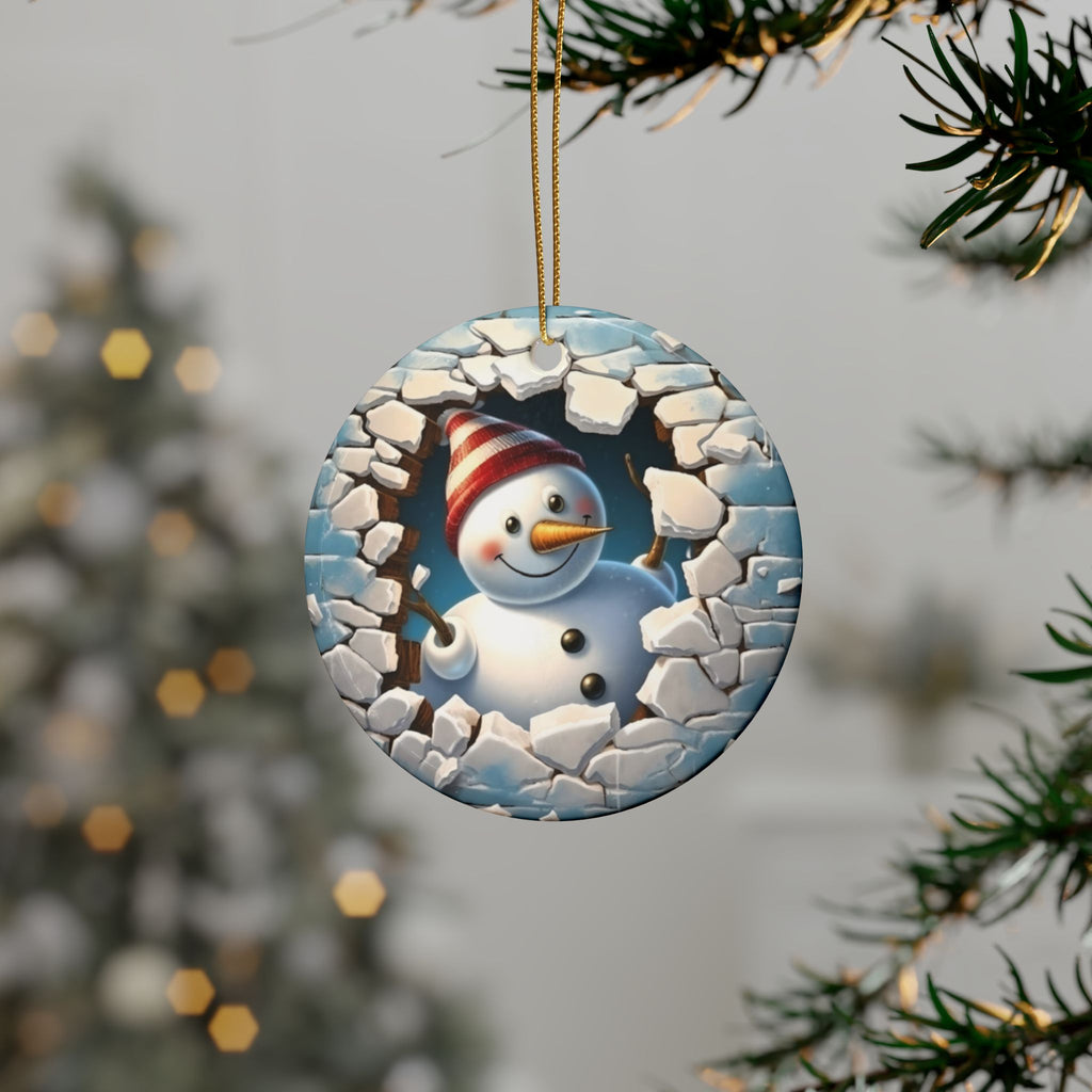 Heart-Shaped Snowman Ceramic Ornaments | Winter Decorations, Christmas Gifts, Holiday Decor, Keepsake Ornaments, Festive Home Accents