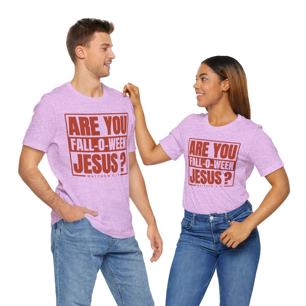 Fall-O-Ween Jesus Tee, Unisex Christian T-shirt, Faith-Based Apparel, Halloween Gospel Shirt, Religious Casual Wear