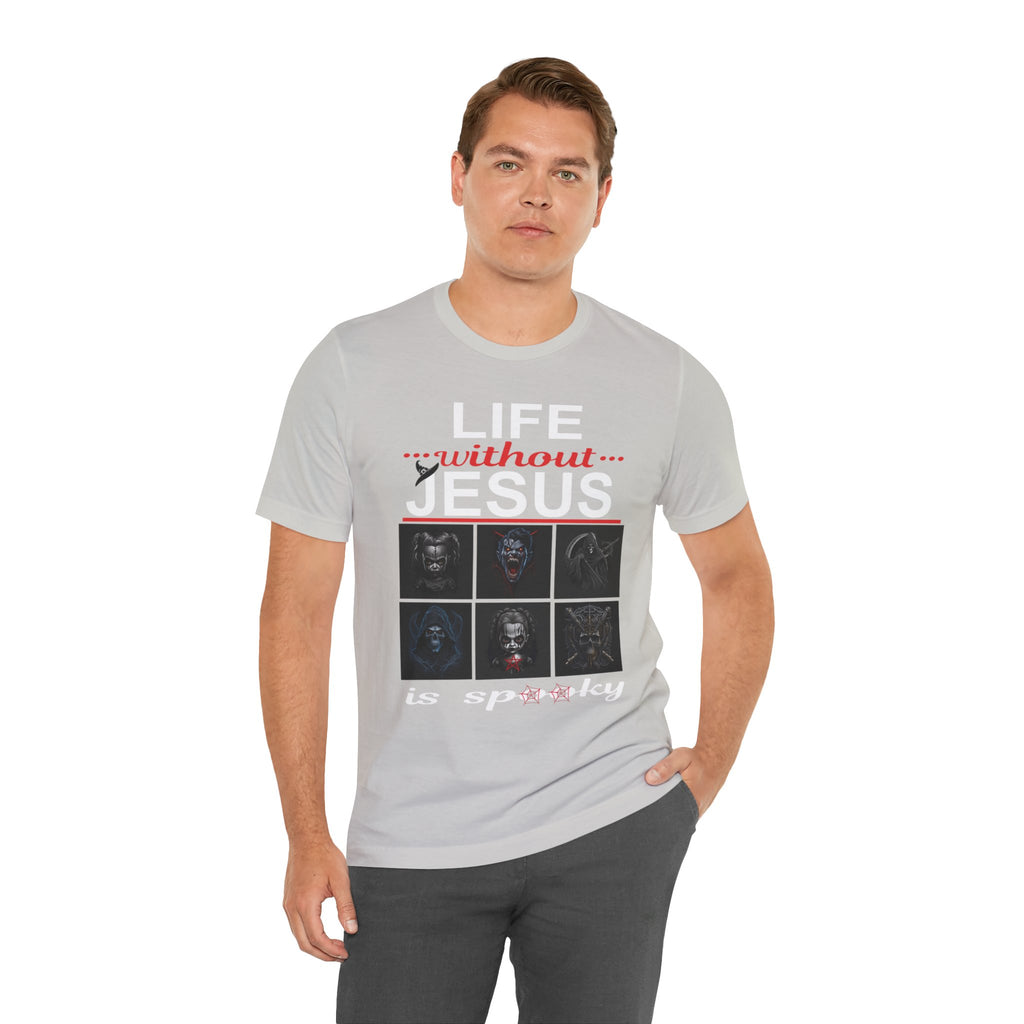 Funny Christian Tee - 'Life Without Jesus is Spooky' Unisex Jersey Short Sleeve T-Shirt, Faith Apparel, Religious Gift, Halloween Tee, [...]