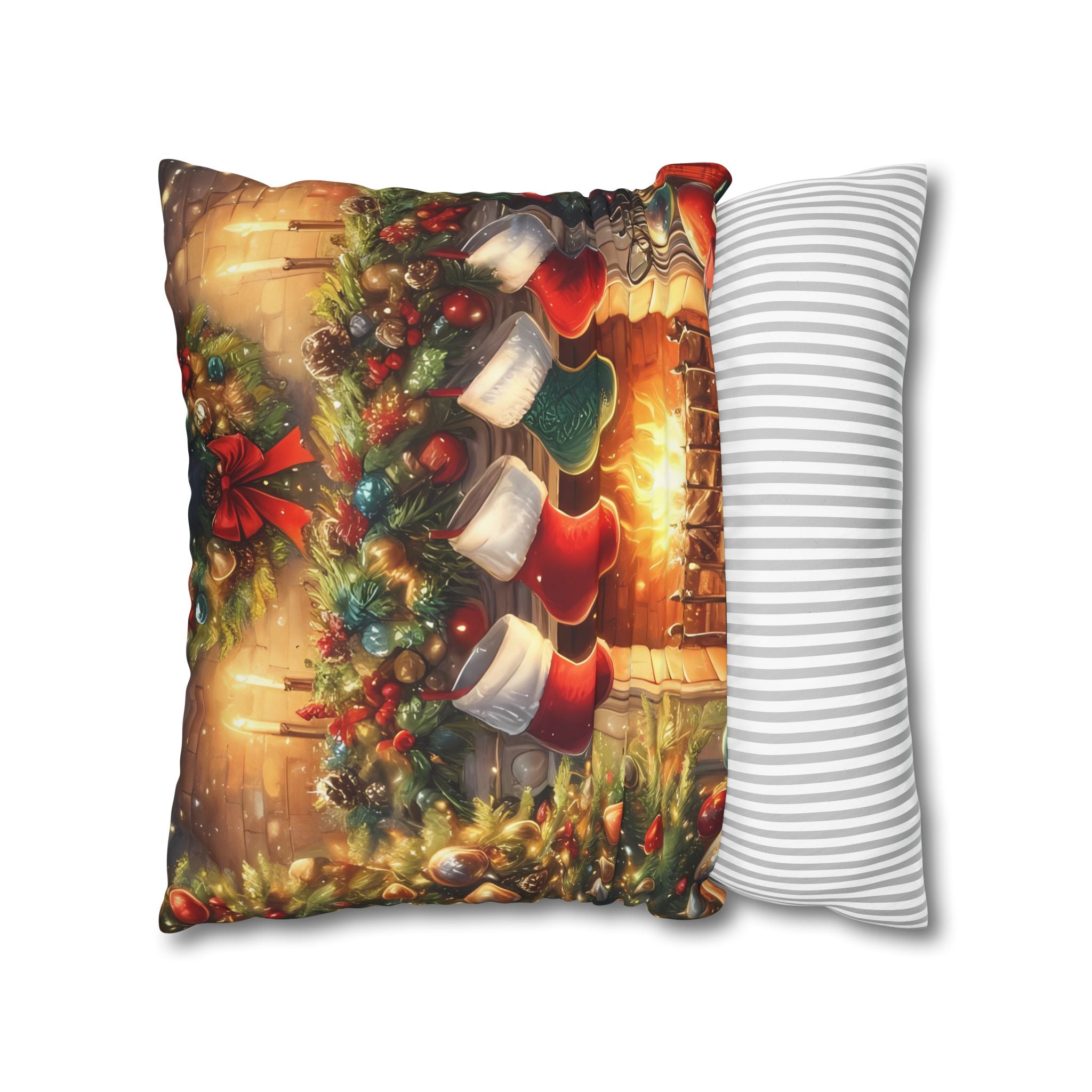 Christmas Stockings Decorative Pillow Cover, Cozy Holiday Home Decor, Festive Cushion for Winter, Gift for Friends & Family