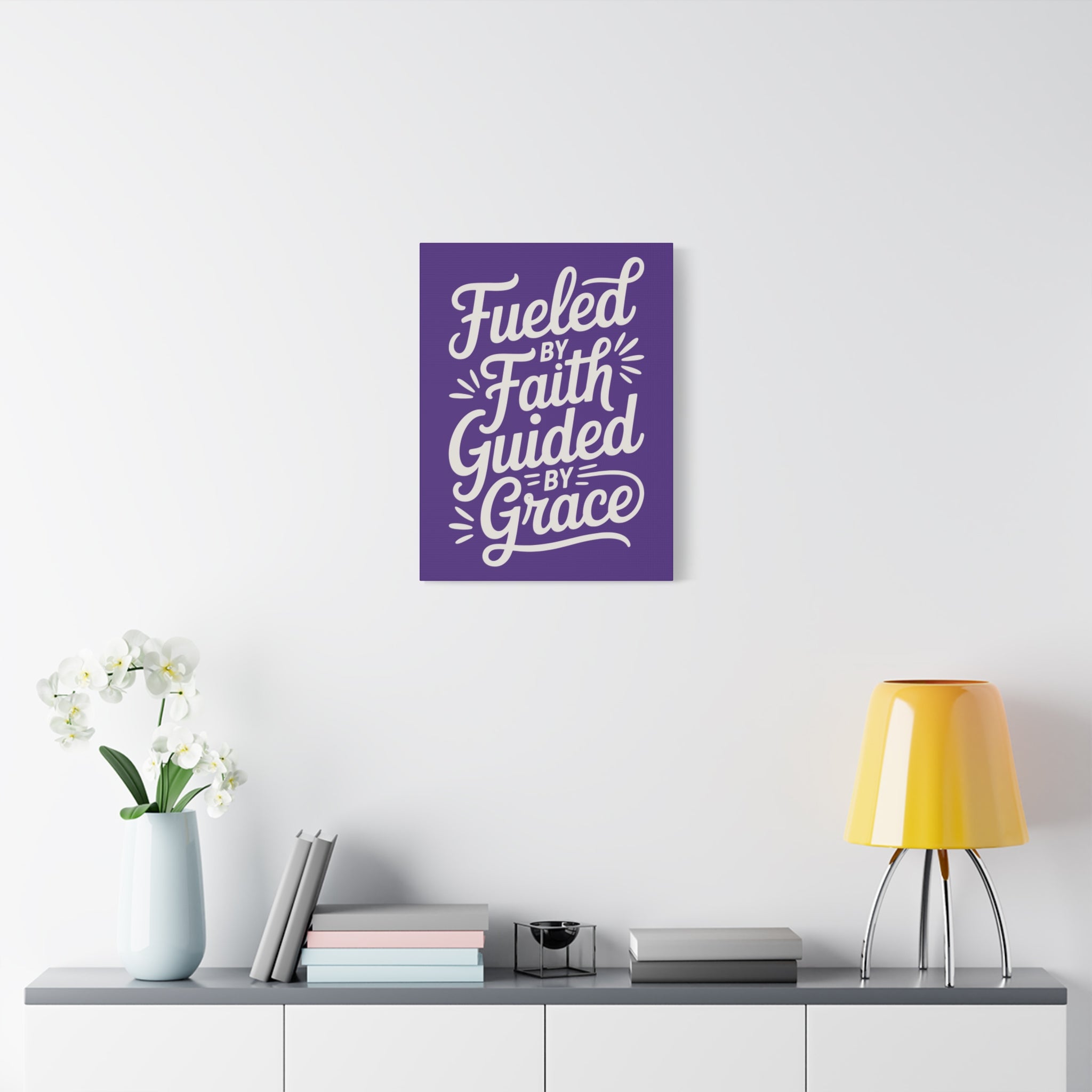 Purple Stretched Canvas Art, Motivational Wall Decor, Home Inspirational Art, Faith-Based Decor, Gift for Faith Lovers