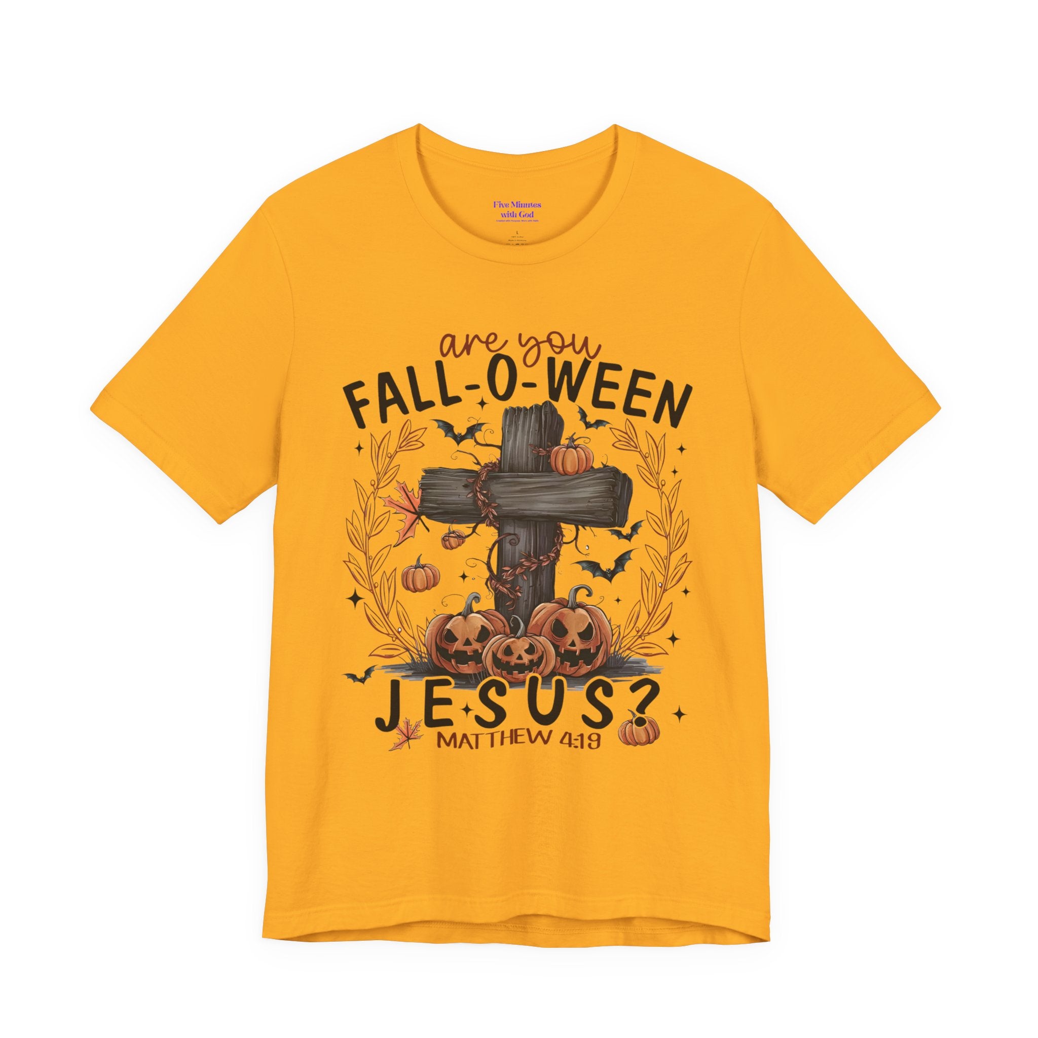 Autumn Pumpkin Christian Tee, Relaxed Fit Unisex Shirt, Fall Inspiration Tee, Cozy Halloween Top, Faith-Based Apparel